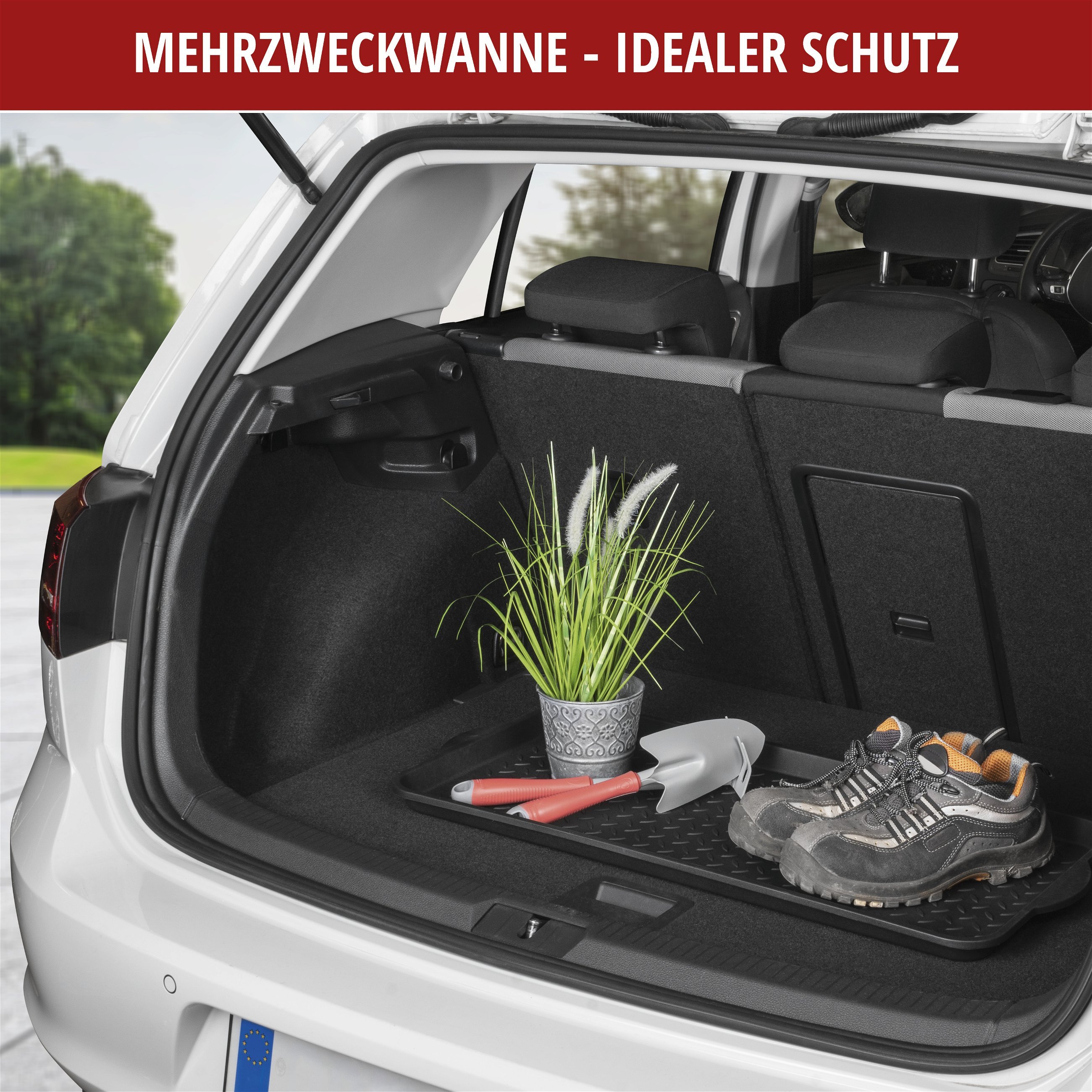 Mehrzweckwanne Safetray S, universale Kofferraumwanne aus Kunststoff schwarz