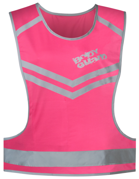 Laufweste mit reflektierenden Streifen pink - Grösse S/M