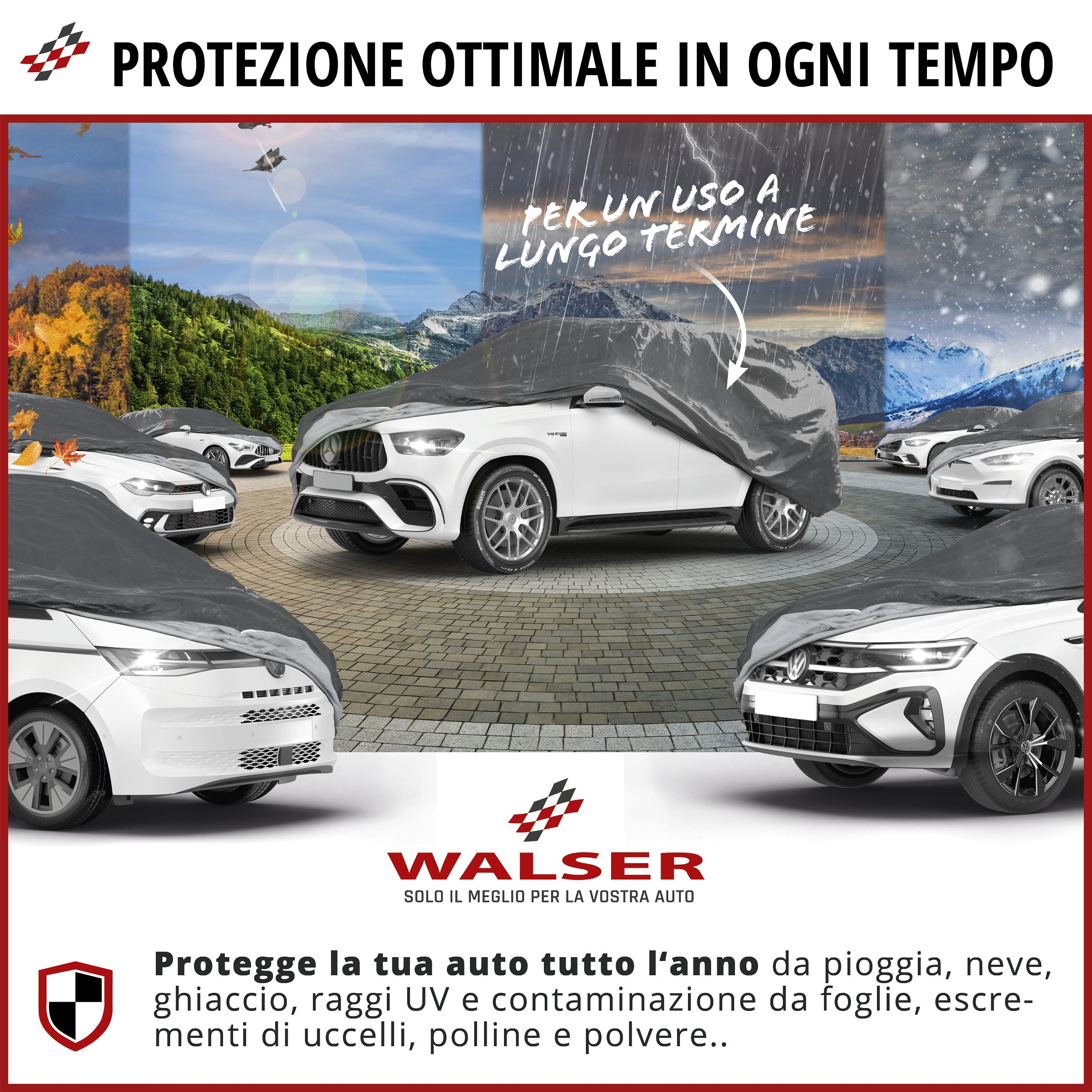 Telone per auto All Weather Basic, telone auto garage completo SUV misura L grigio