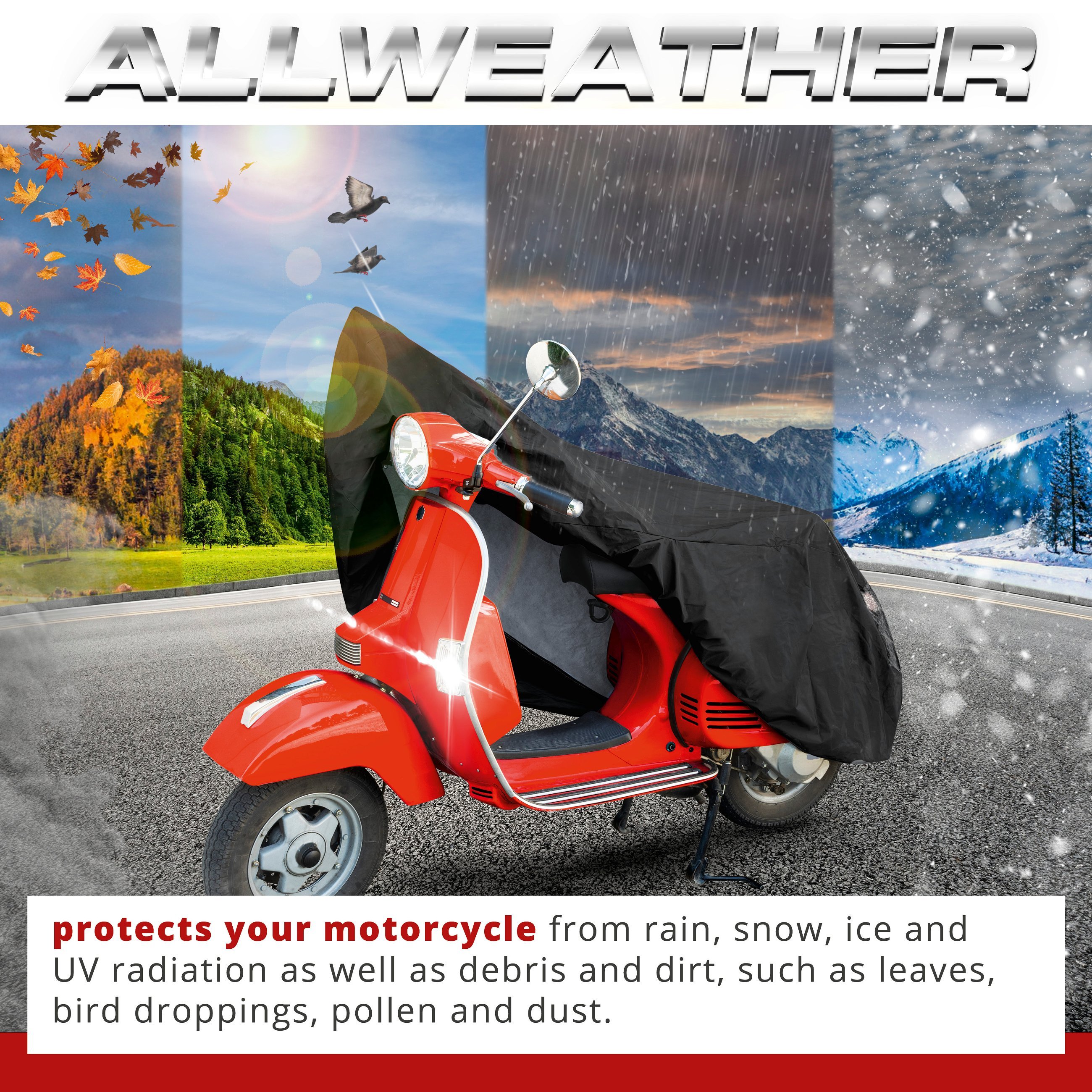 Motorcycle garage Scooter size S PVC - 185 x 90 x 110 cm black