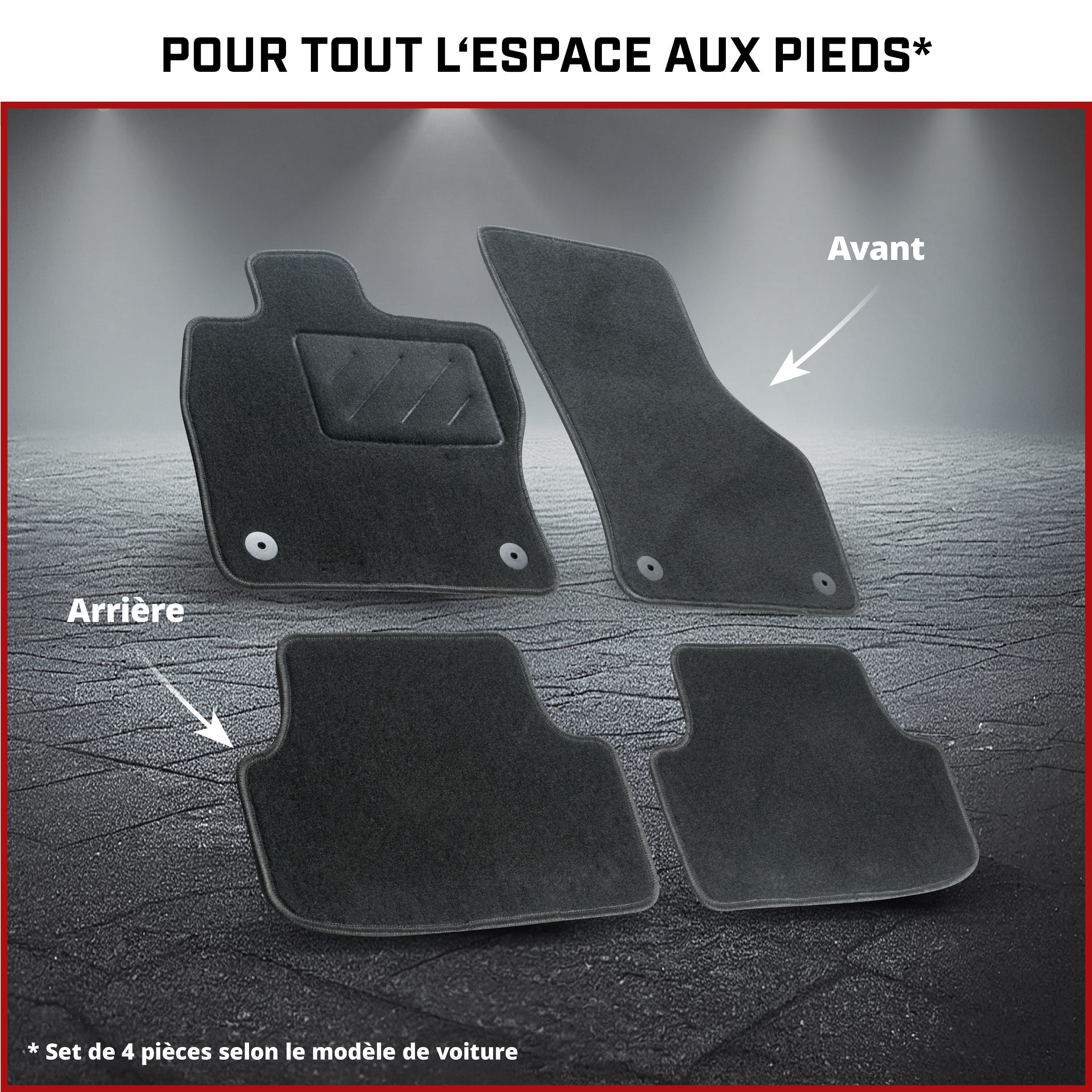 Tapis de sol pour de Seat Leon (1P1) Facelift 2009 - 12/2013