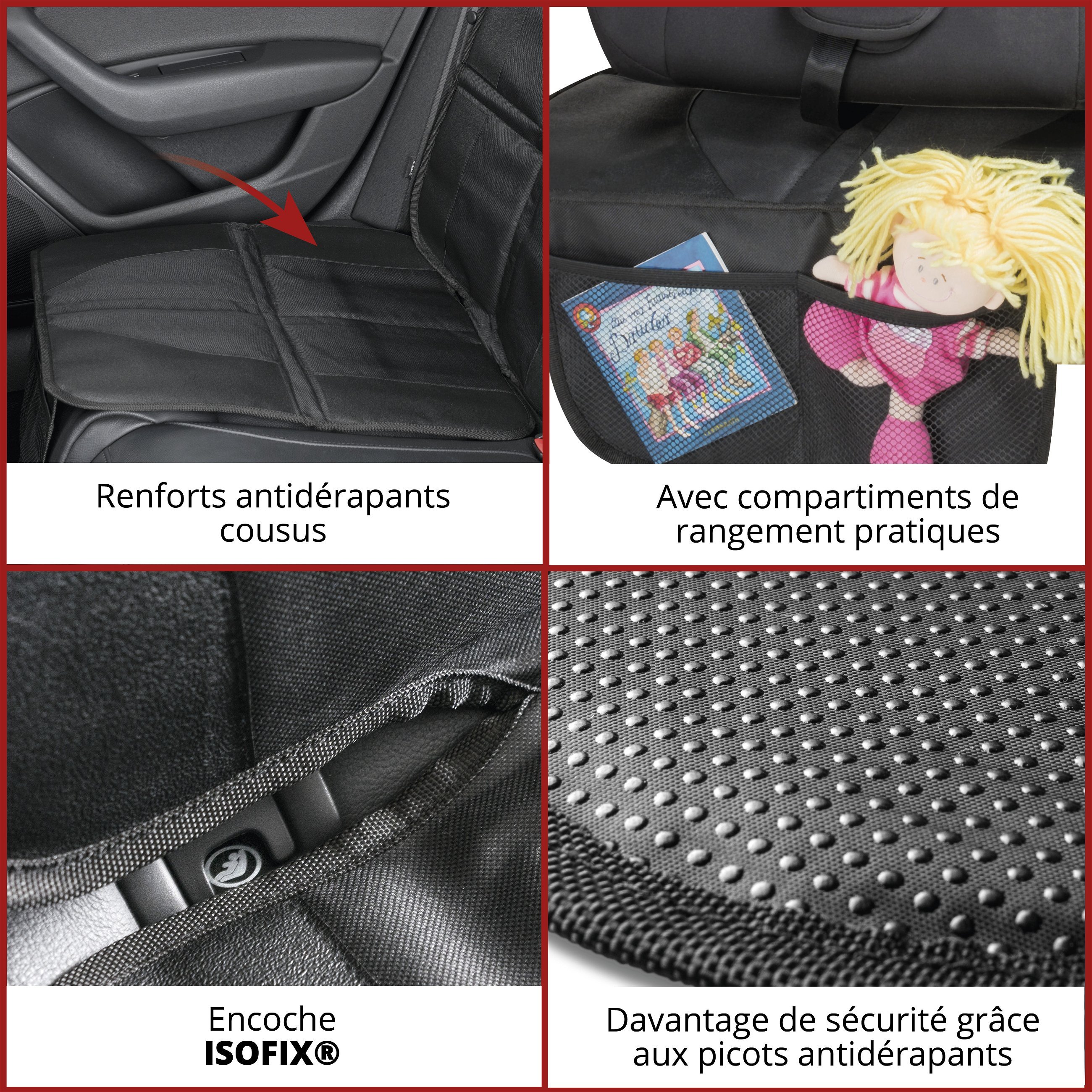 Coussin pour siège enfant George Premium, tapis de protection pour siège enfant noir