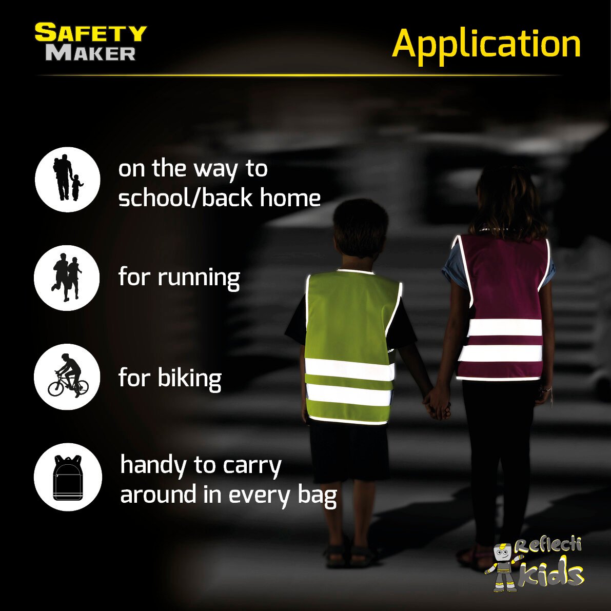 Safety vest 7-14 years yellow