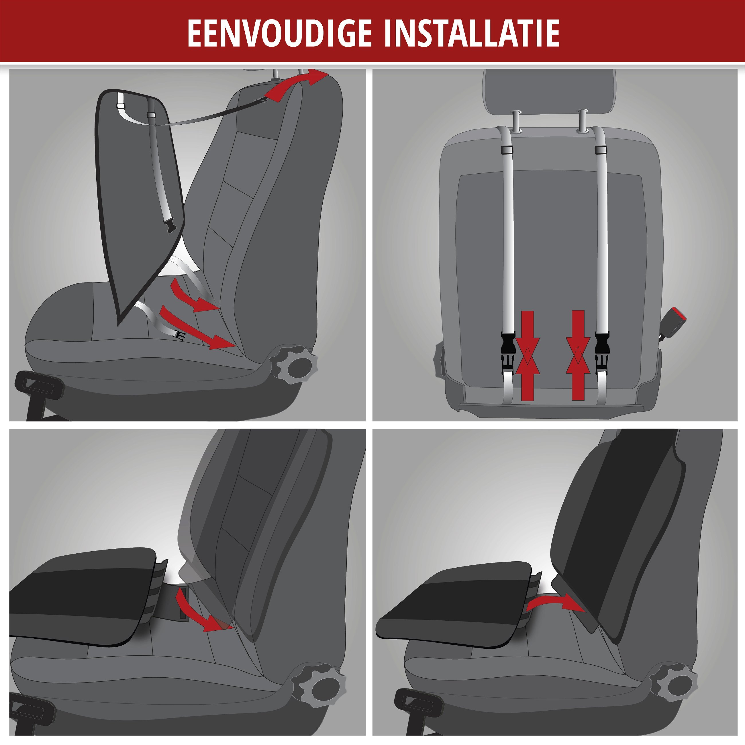 Autostoelhoes Aero-Spacer, ademende stoelbeschermer, universeel beschermingskussen met vulling zwart
