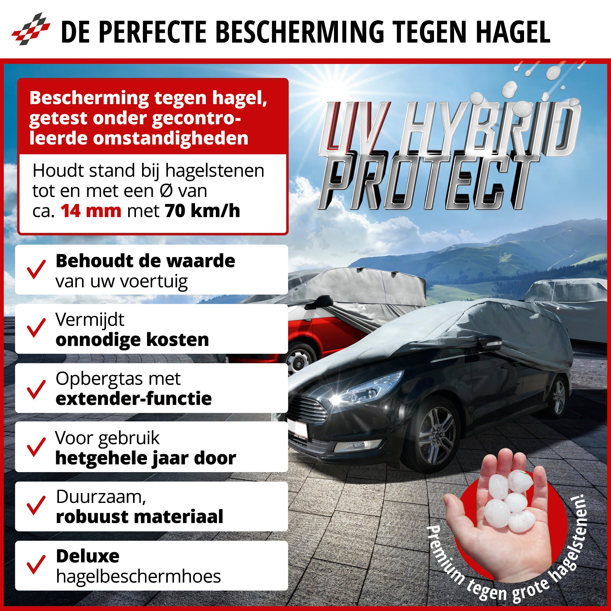 Auto-hagelbeschermhoes Hybrid UV Protect XL
