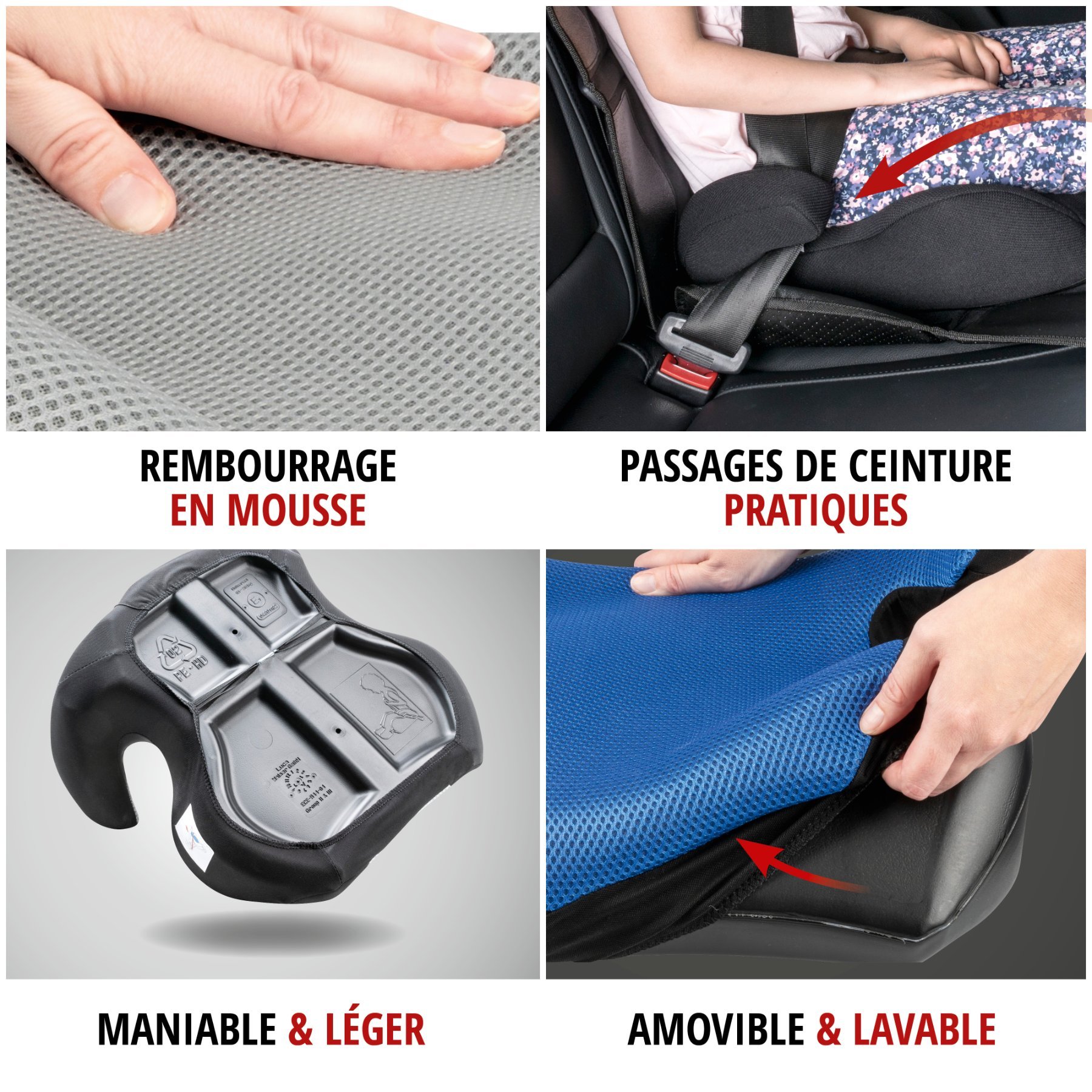 Rehausseur Lino noir/bleu