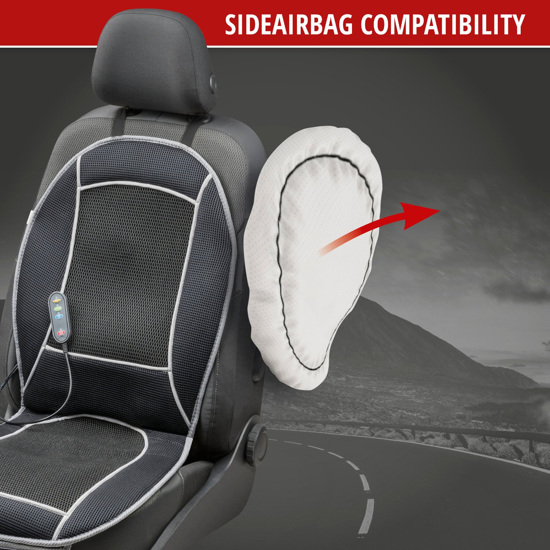 Heating Pad, Seat Heating Car Seat Cool Heat with massage function black