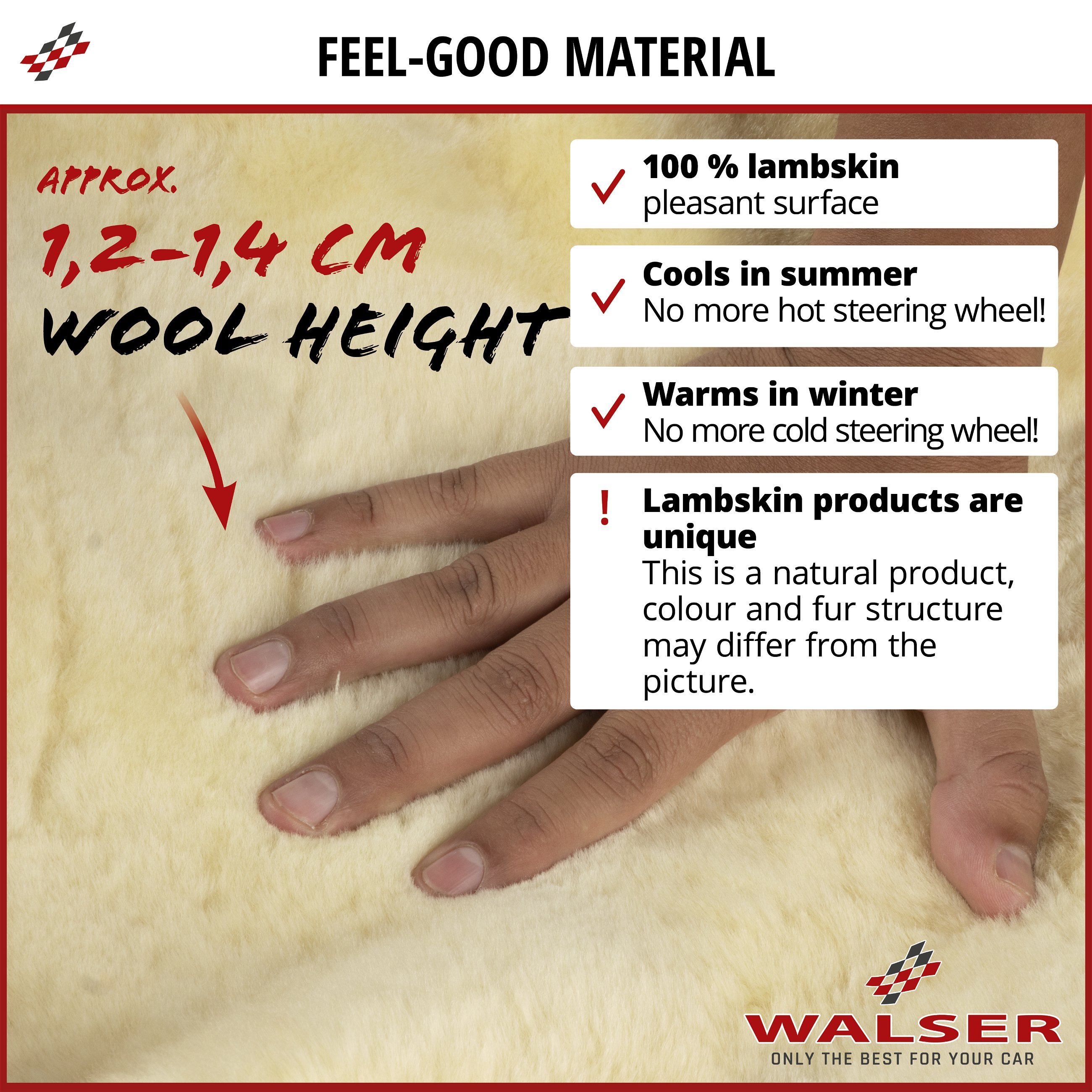Lambskin steering wheel cover - Steering wheel cover in anthracite