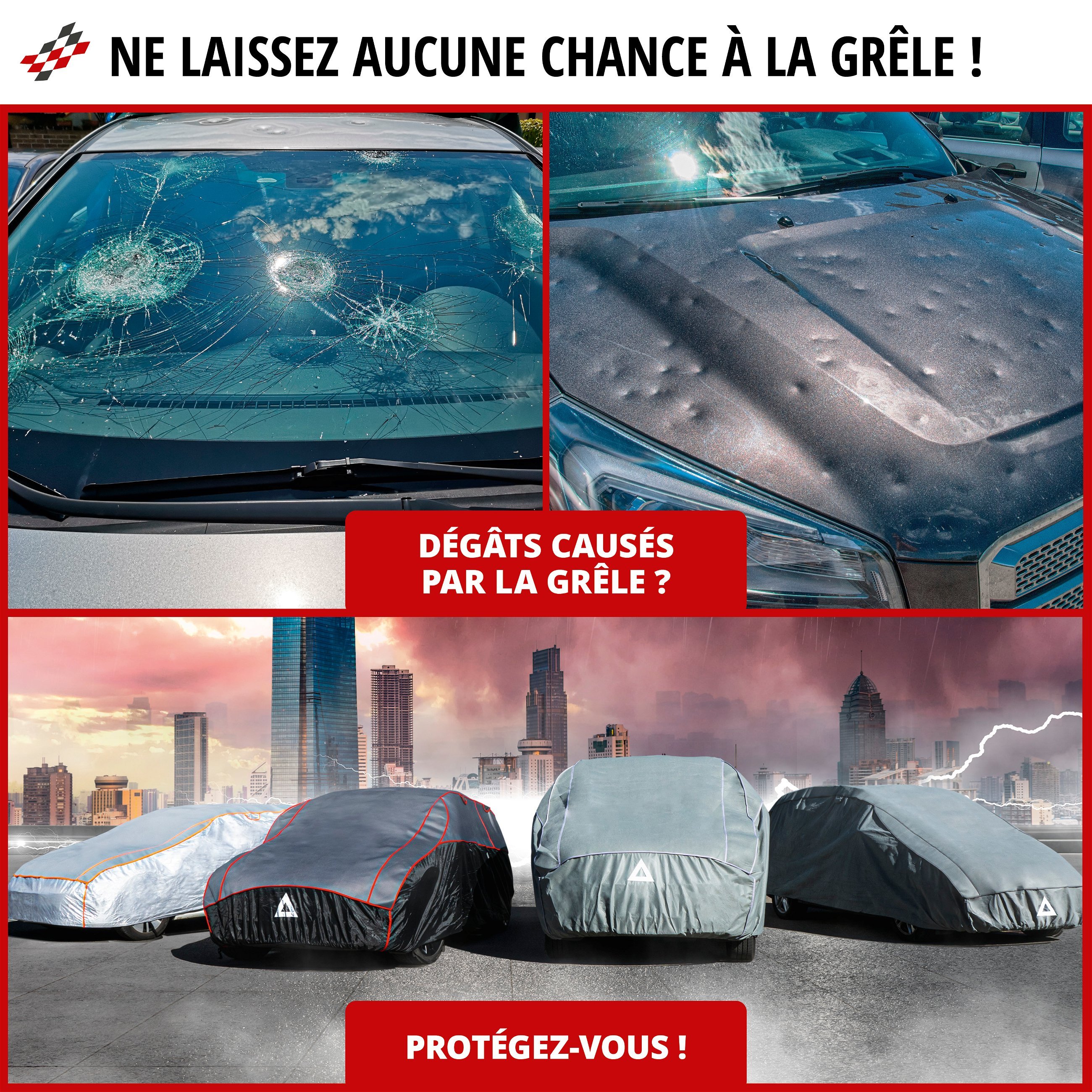 Bâche de voiture antigrêle anti-grêle Hybrid UV Protect SUV taille