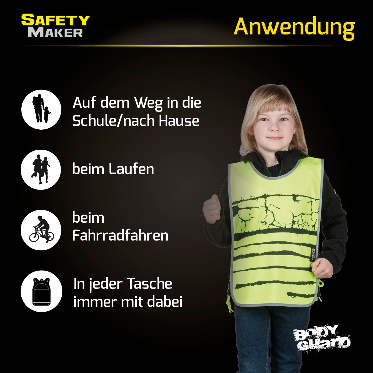 Reflektierende Kinderweste gelb