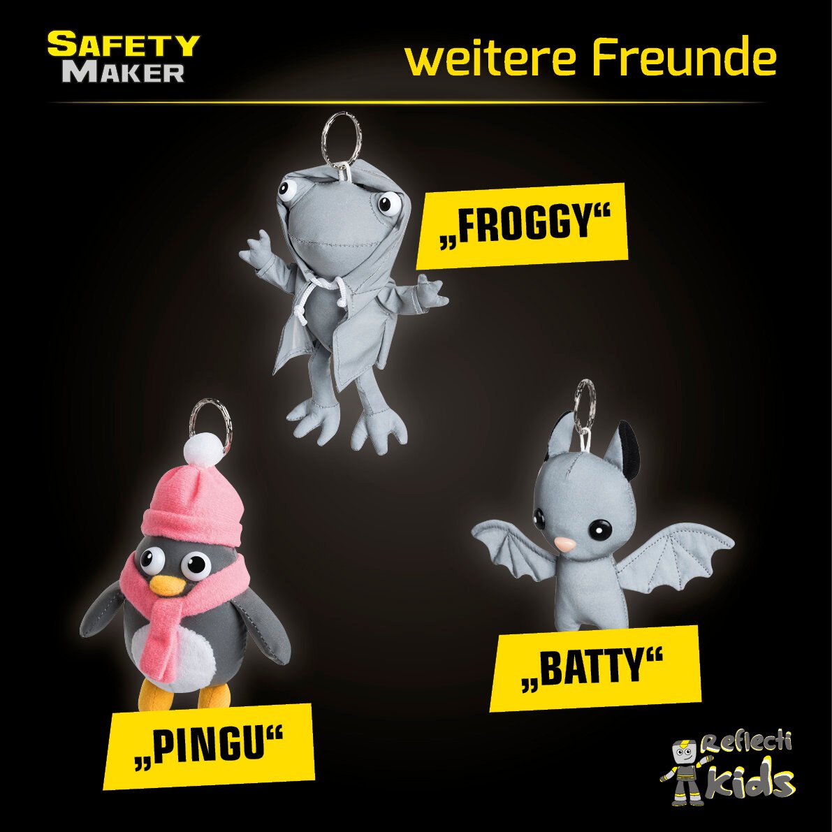 Soft Anhänger Froggy aus reflektierendem Material silber
