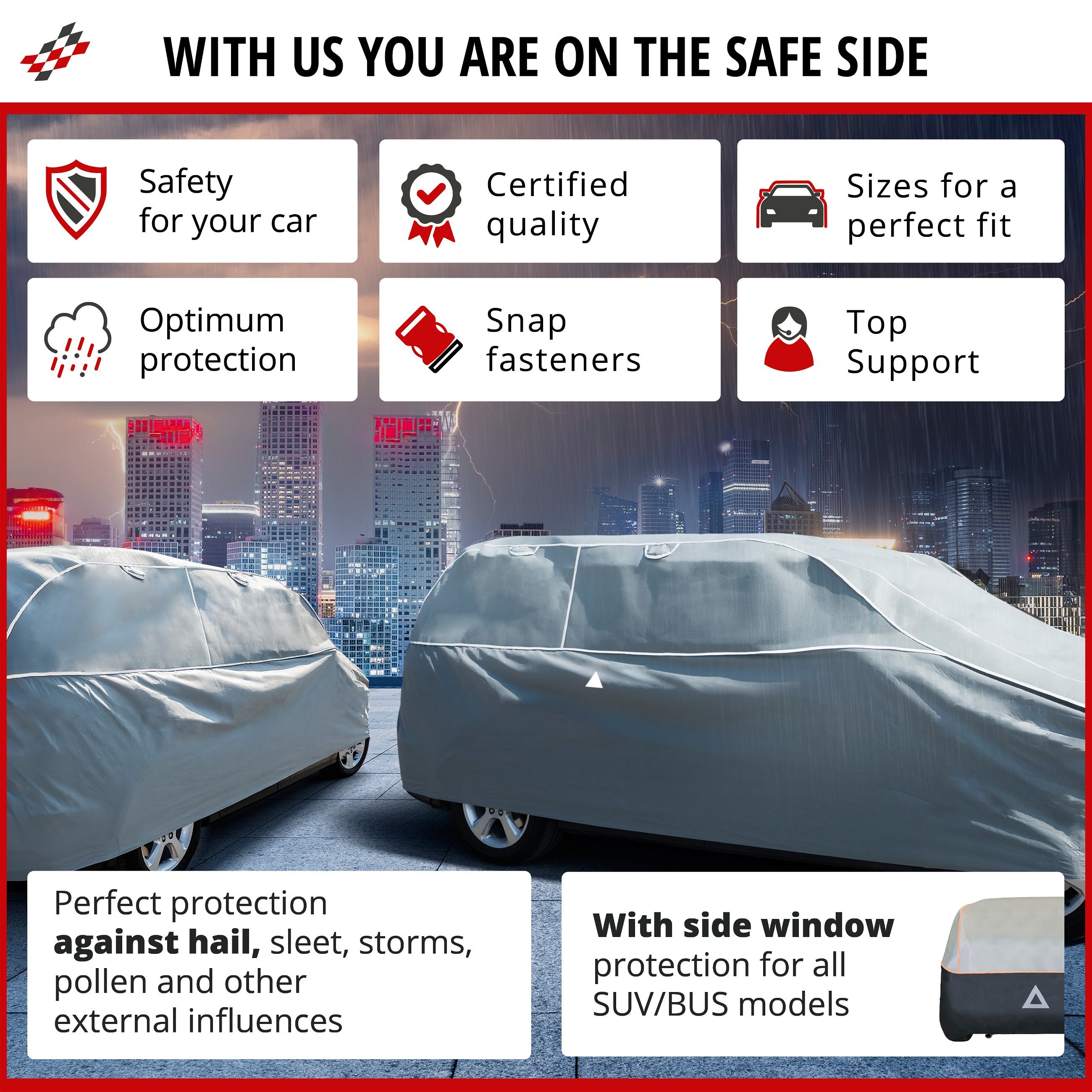 Car hail protection tarpaulin Hybrid UV Protect SUV size XL