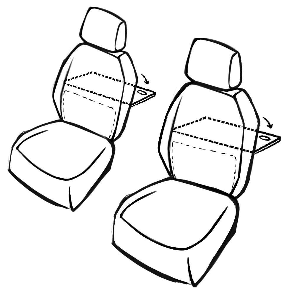 Auto stoelbekleding Bari geschikt voor Opel Zafira/Zafira Family B A05 07/2005-05/2019, 2 enkele zetelhoezen voor standard zetels