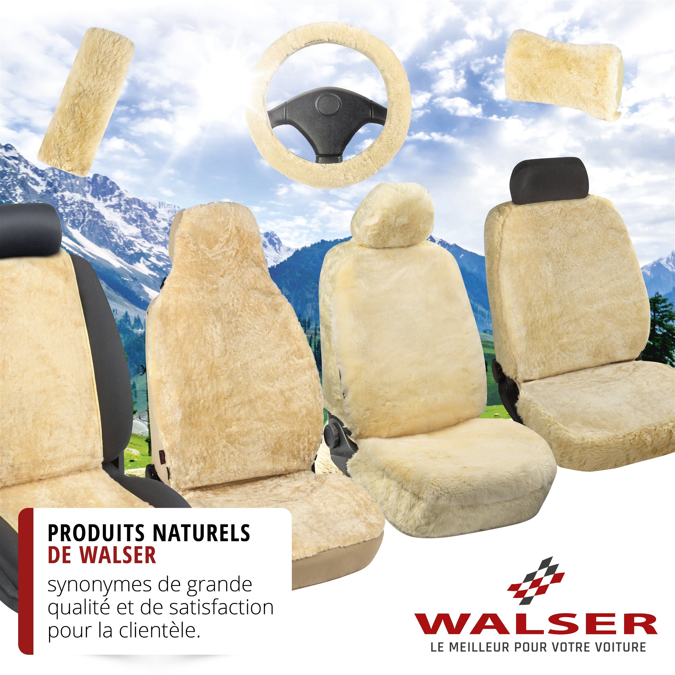 Housse de sièges Maya agneau beige
