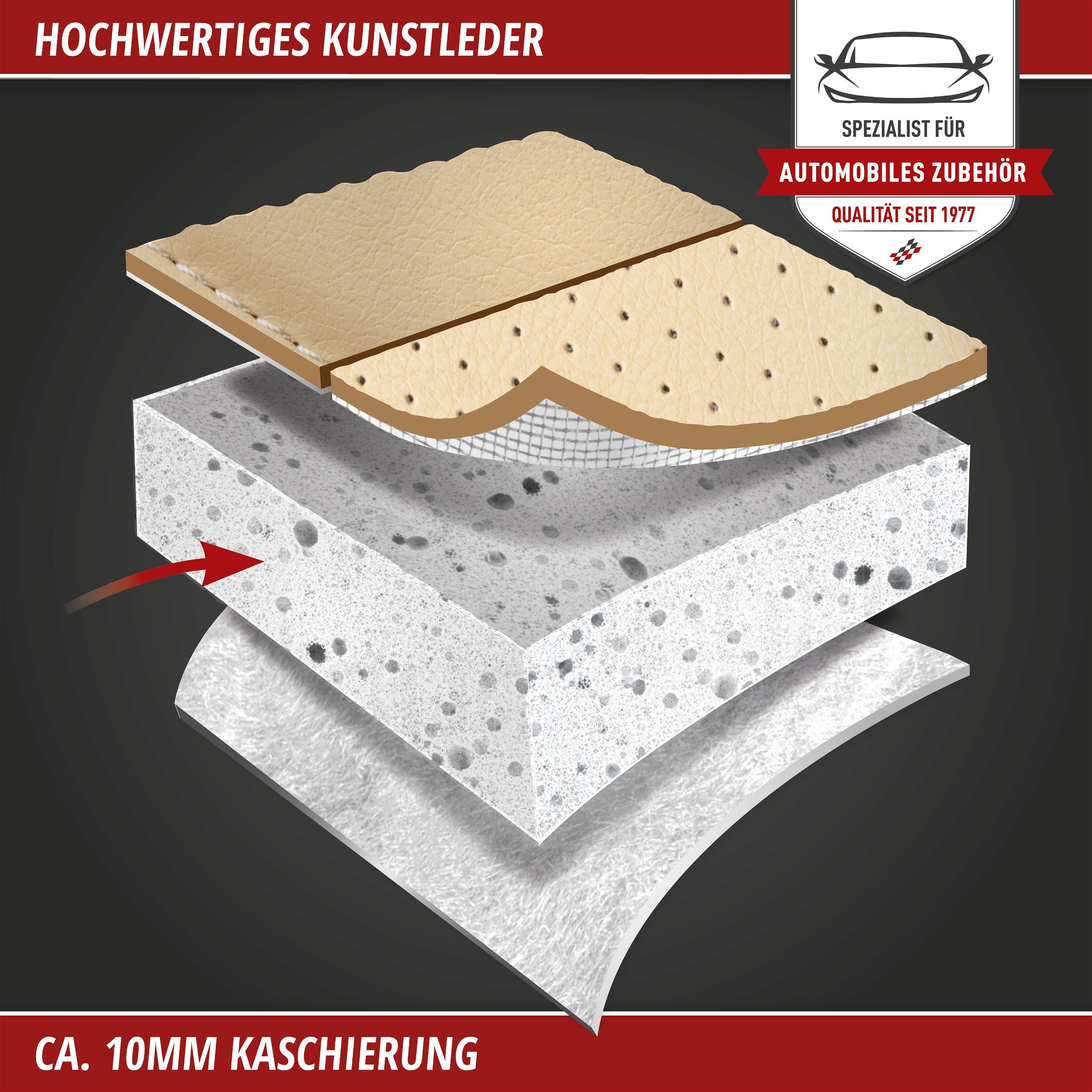 PKW Sitzauflage Lewis, Auto-Sitzaufleger beige