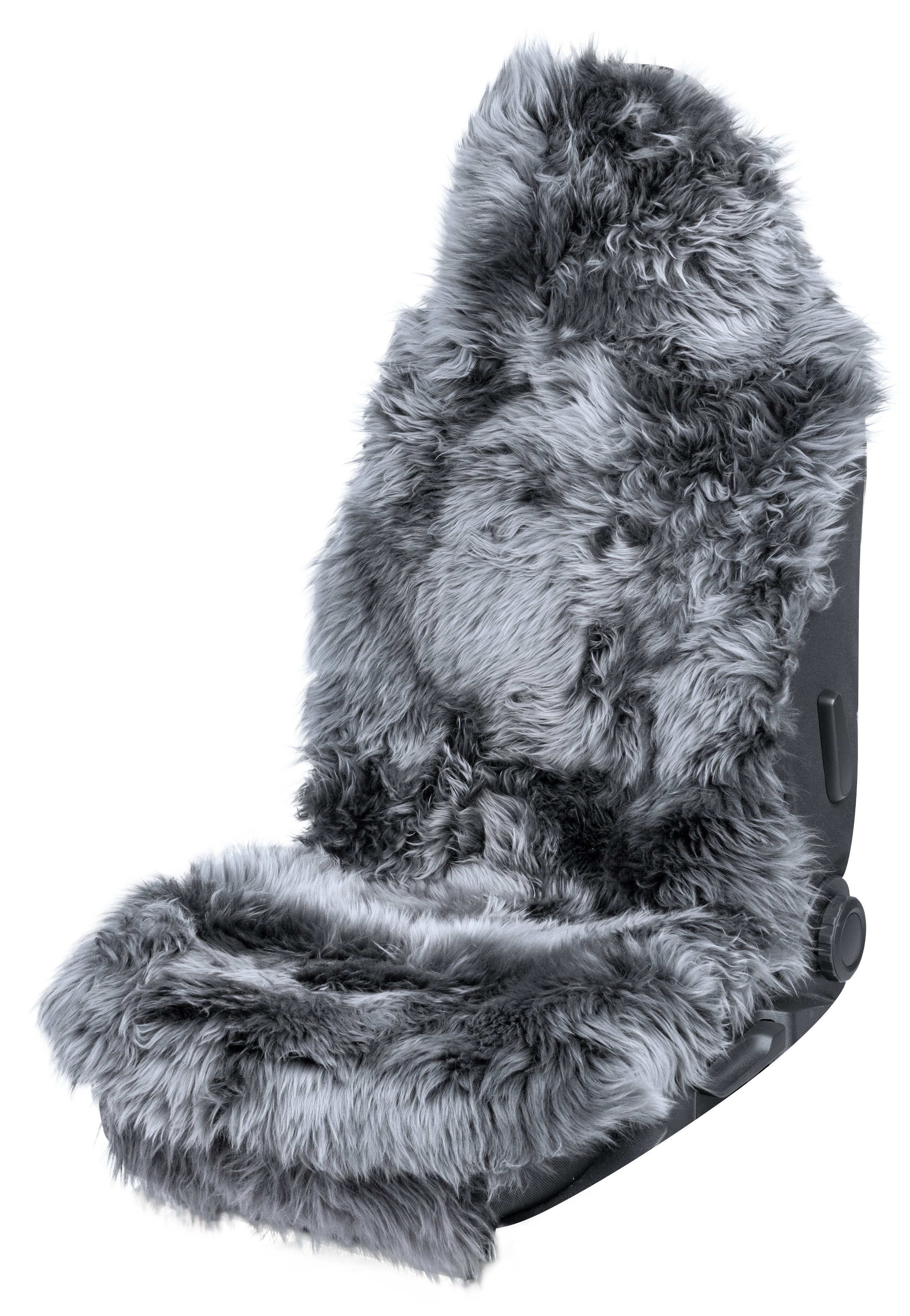 Autostoelhoes van lamsvel Marla, 100% premium autostoelhoes van lamsvel, autostoelkussen lamsvel antraciet