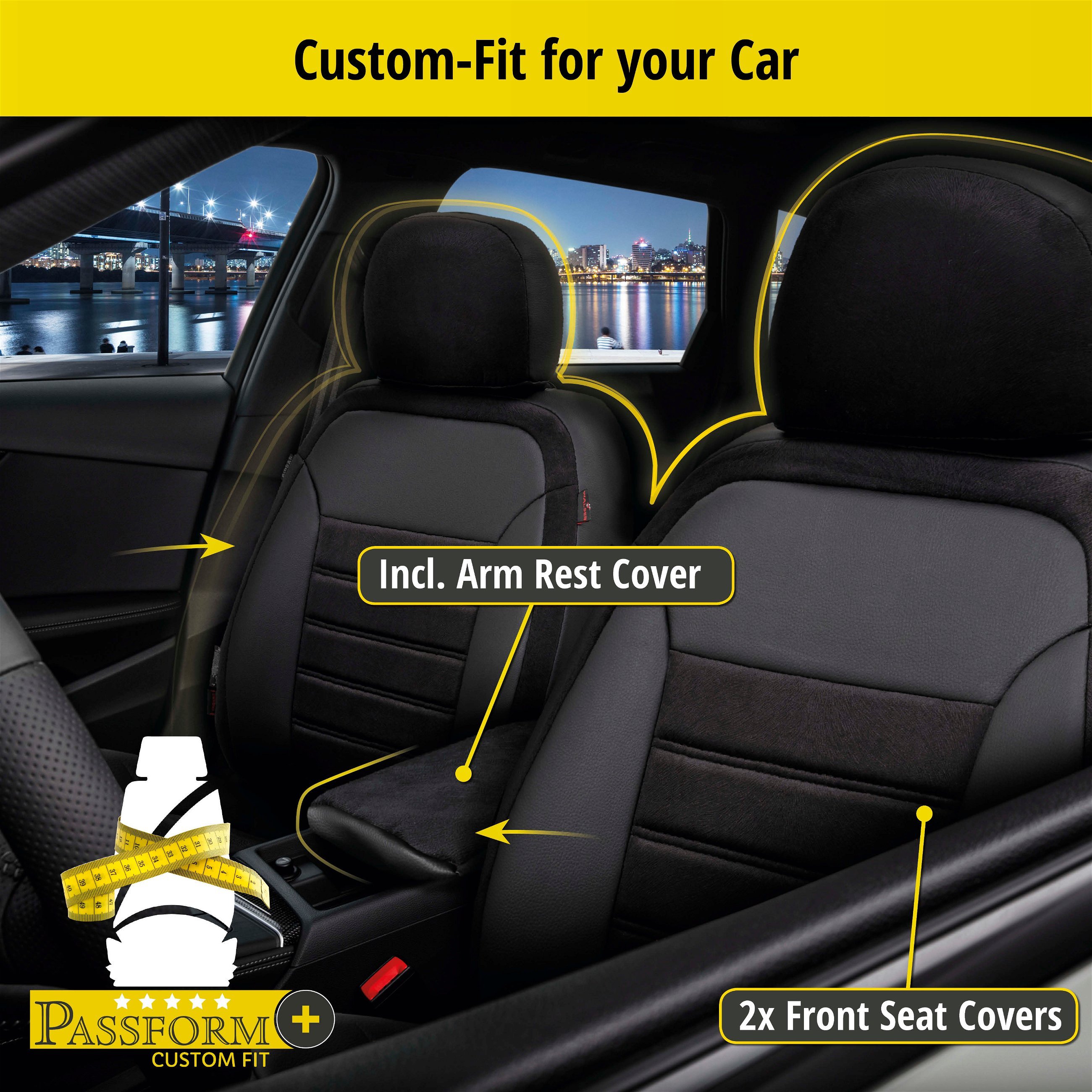 Seat Cover Bari for seat Ateca 04/2016-Today, 2 single seat cover for sport seats