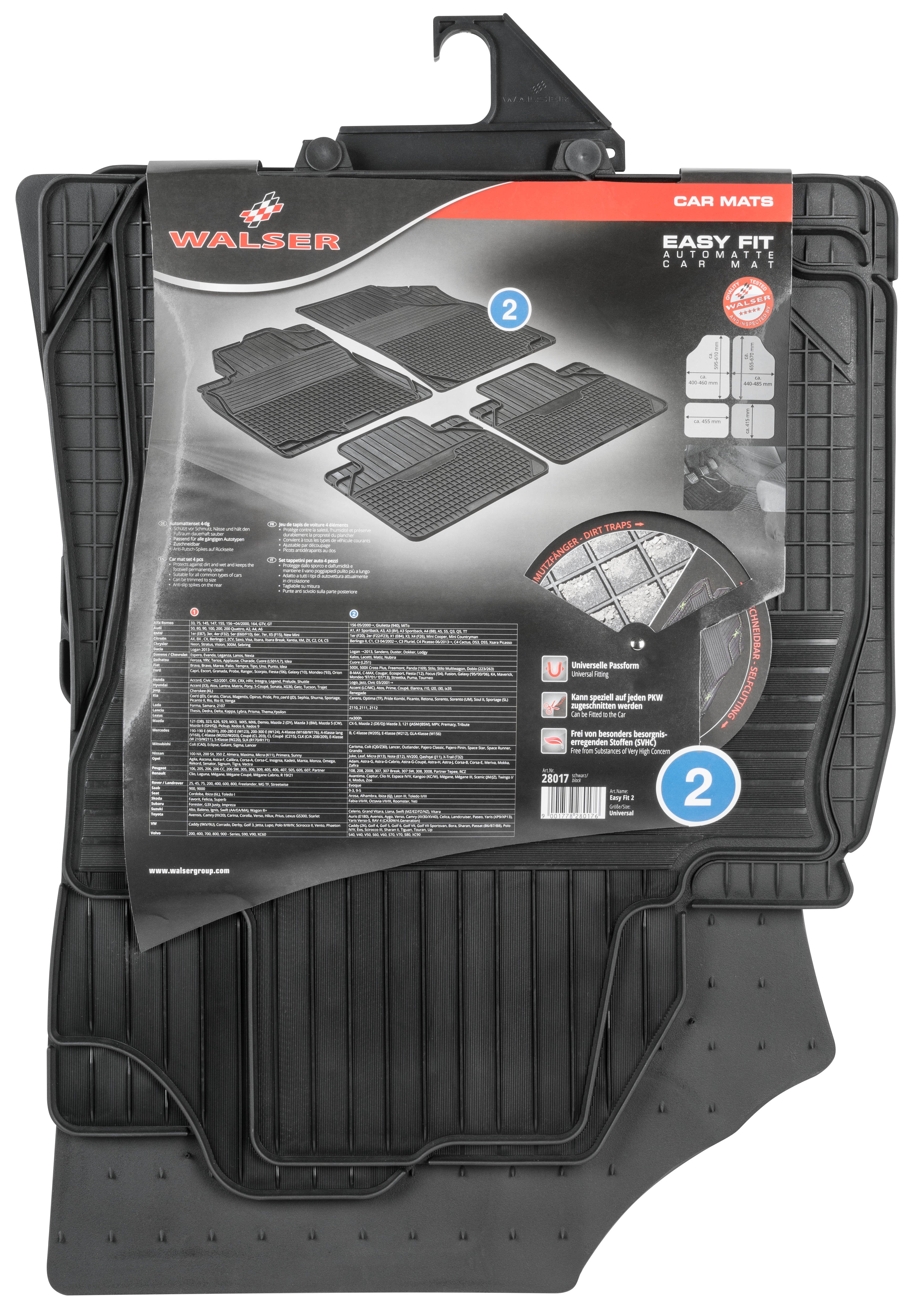 Tapis de voiture en caoutchouc Easyfit - 4pcs taille 2