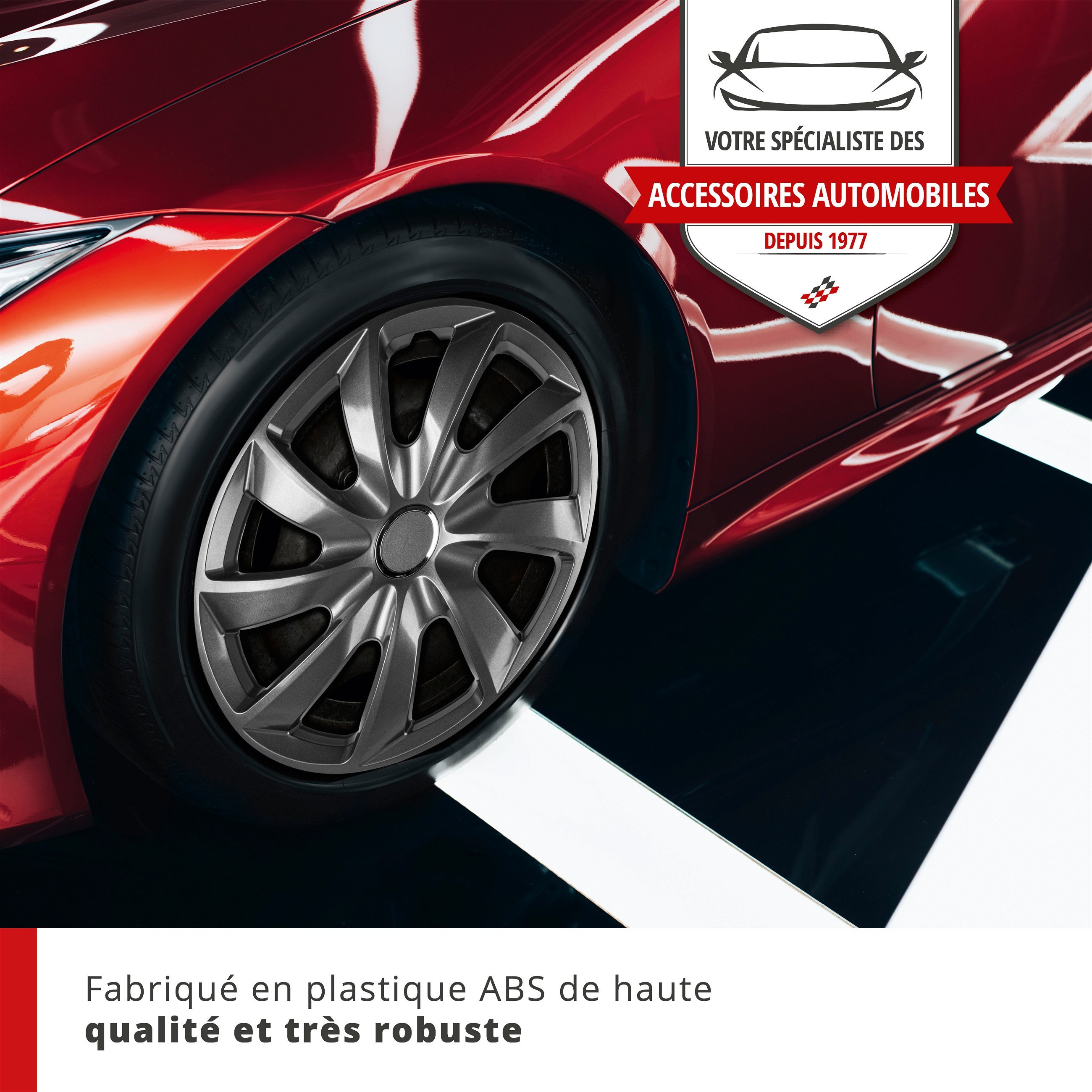 Enjoliveurs Turbine 16", 4 pièce graphite