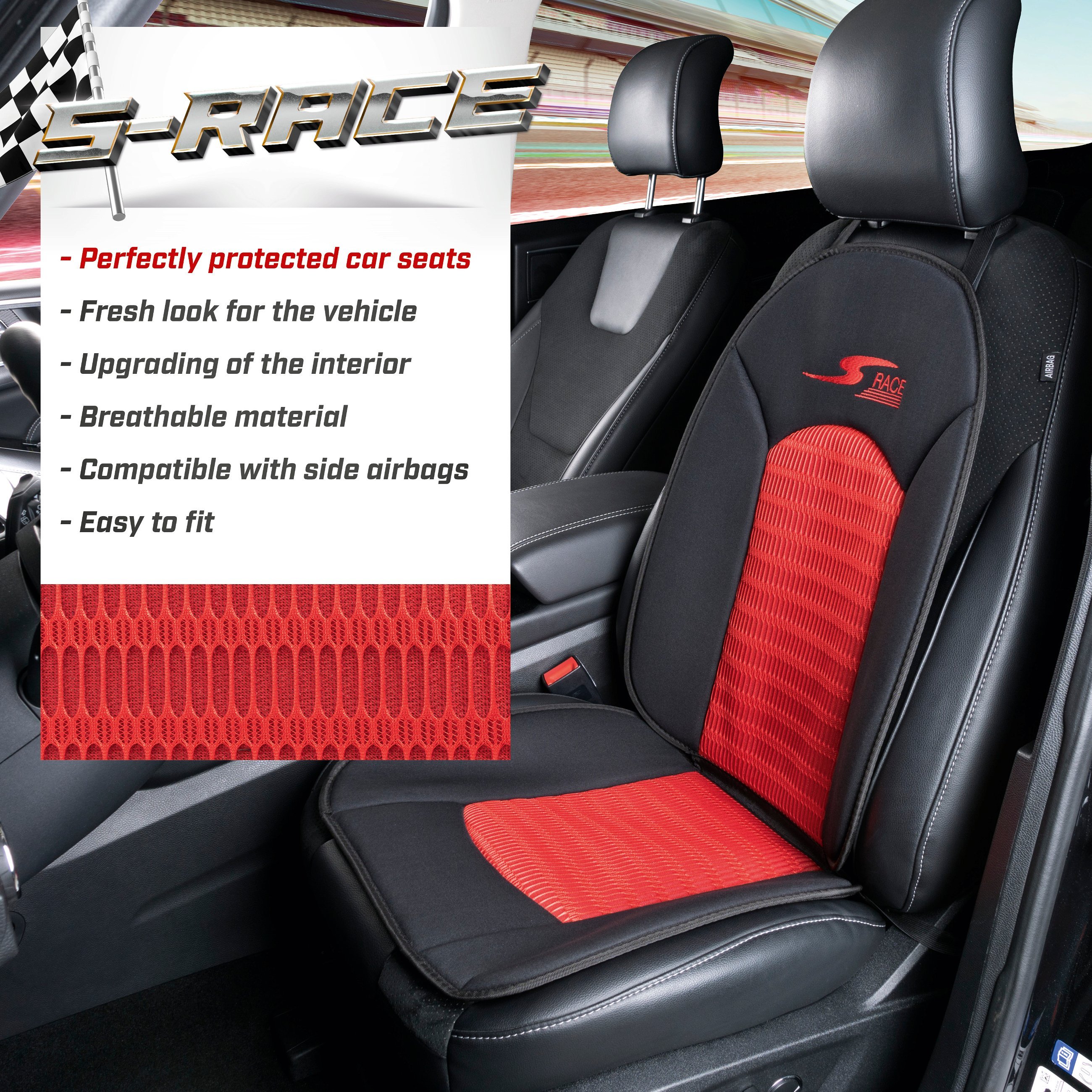 Car Seat cover S-Race red