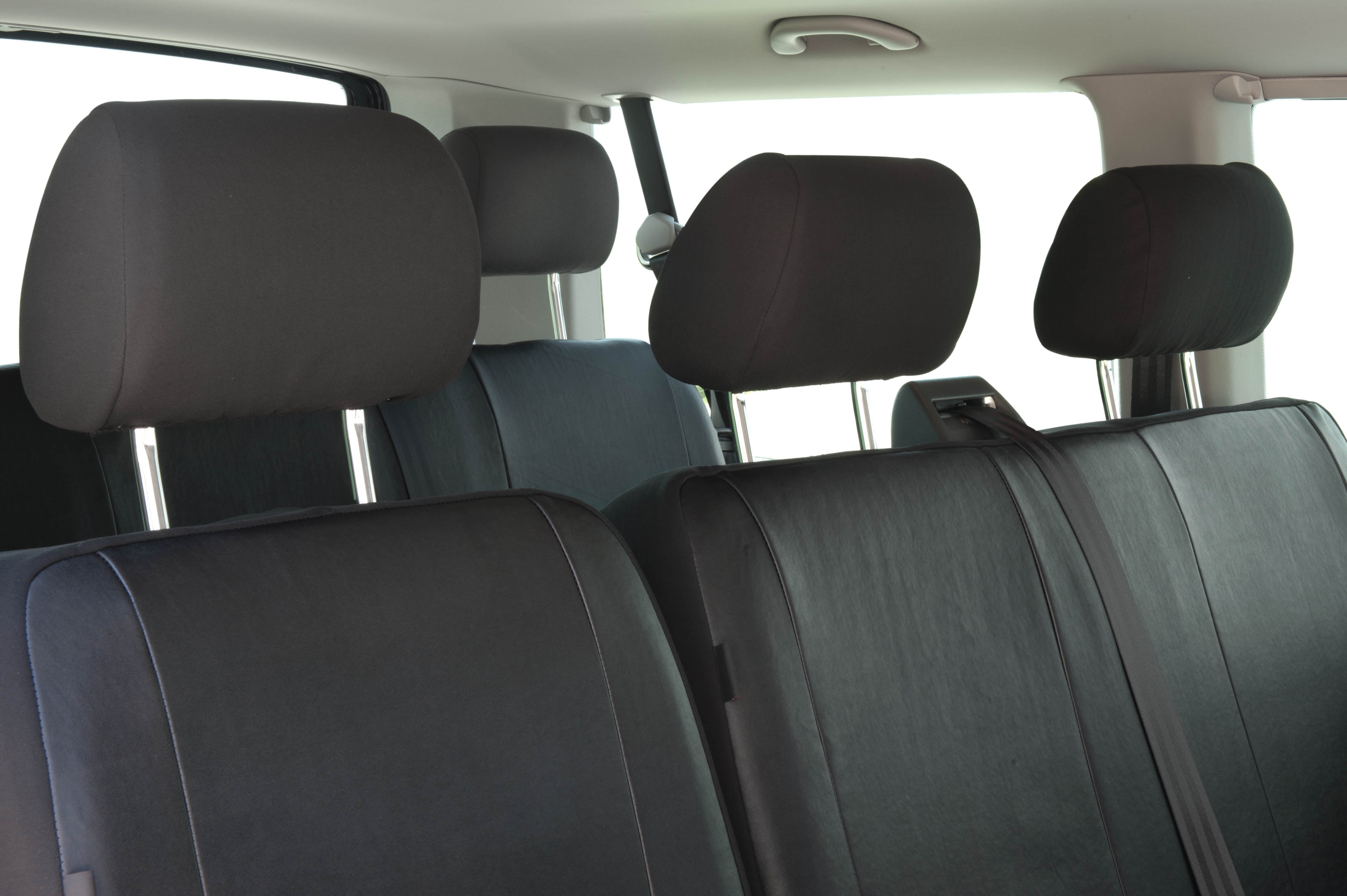 Passform Sitzbezug aus Kunstleder kompatibel mit VW T5, Doppelbank hinten