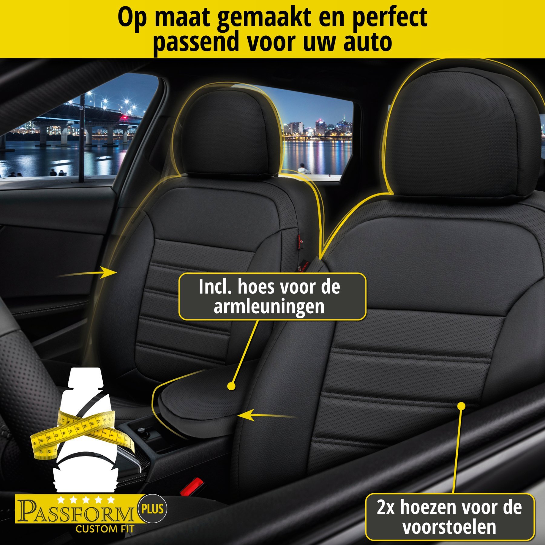 Auto stoelbekleding Robusto geschikt voor VW Passat Comfortline 08/2014-Vandaag, 2 enkele zetelhoezen voor standard zetels