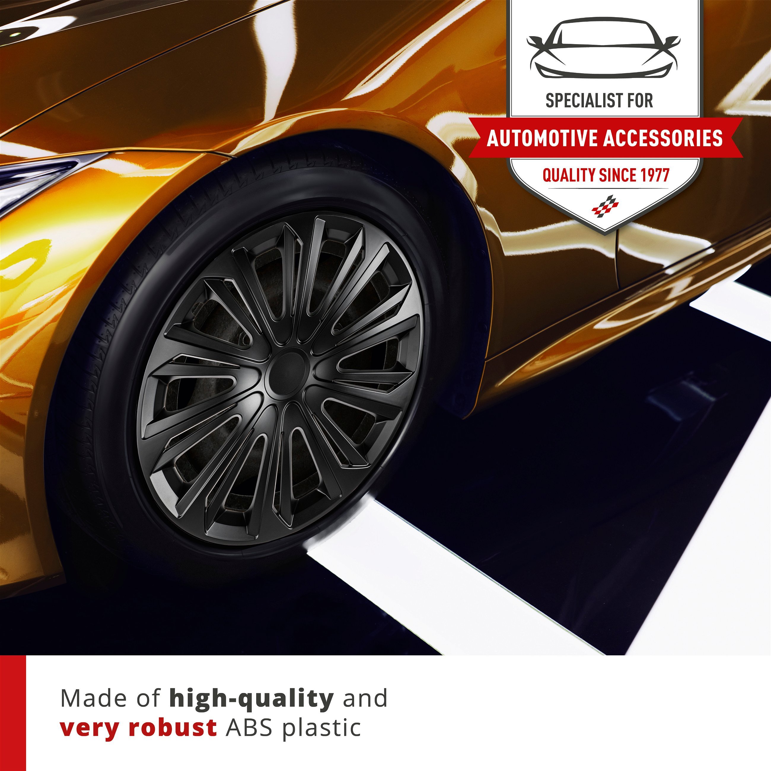 Wheel covers Racer 16", 4 piece black