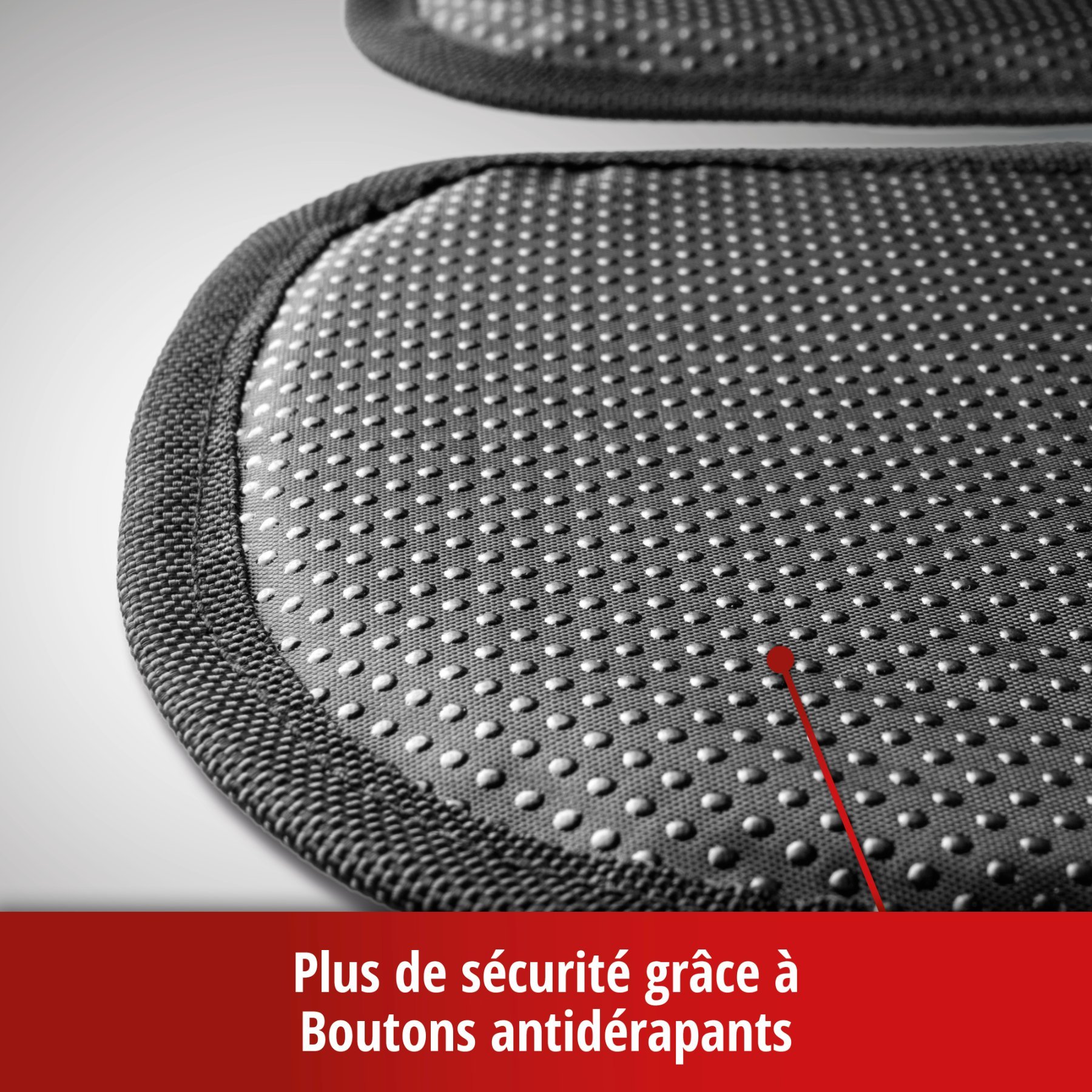 Coussin pour siège enfant Tidy Fred, tapis de protection pour siège enfant gris/noir