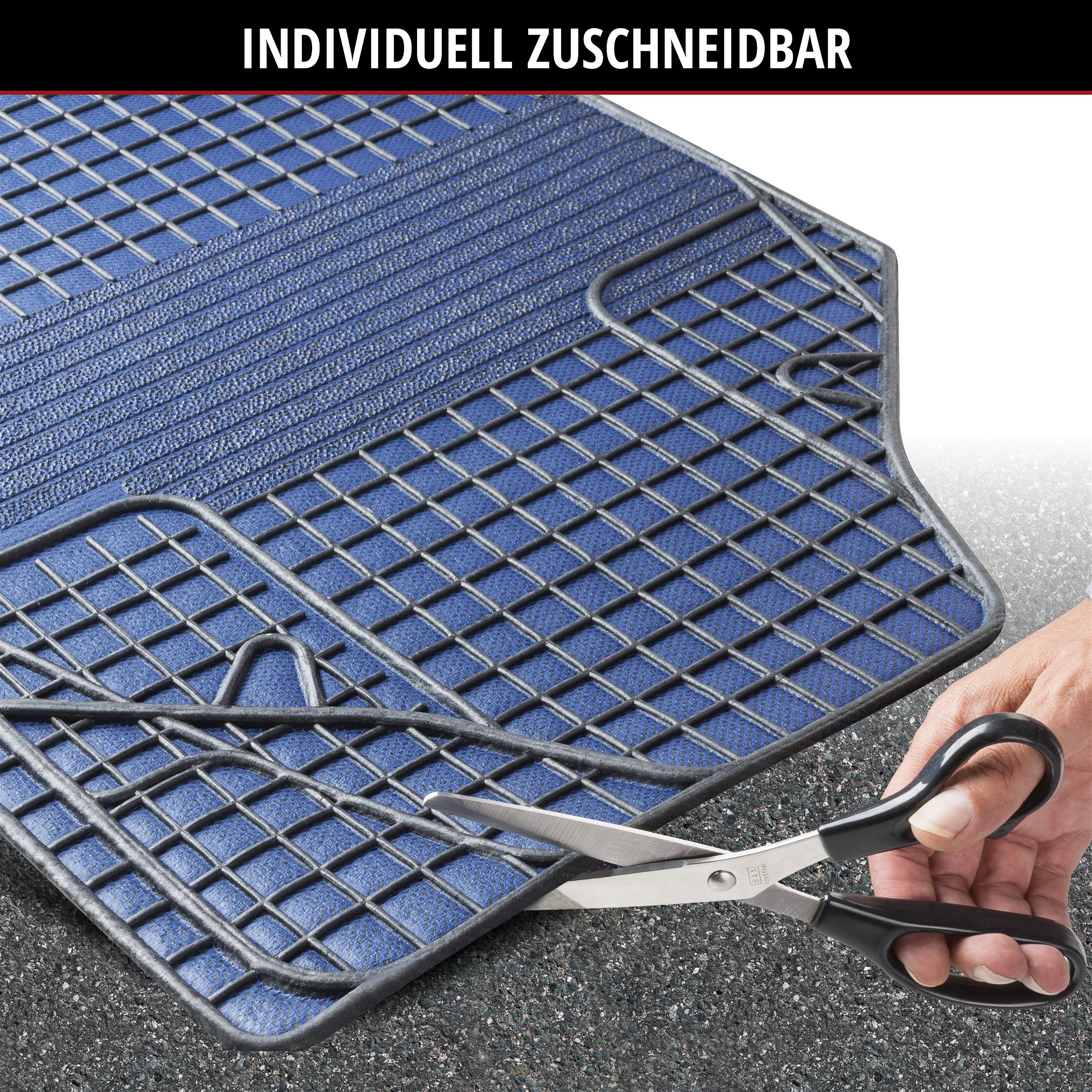 Gummimatten New Style, zuschneidbares Automattenset blau/schwarz