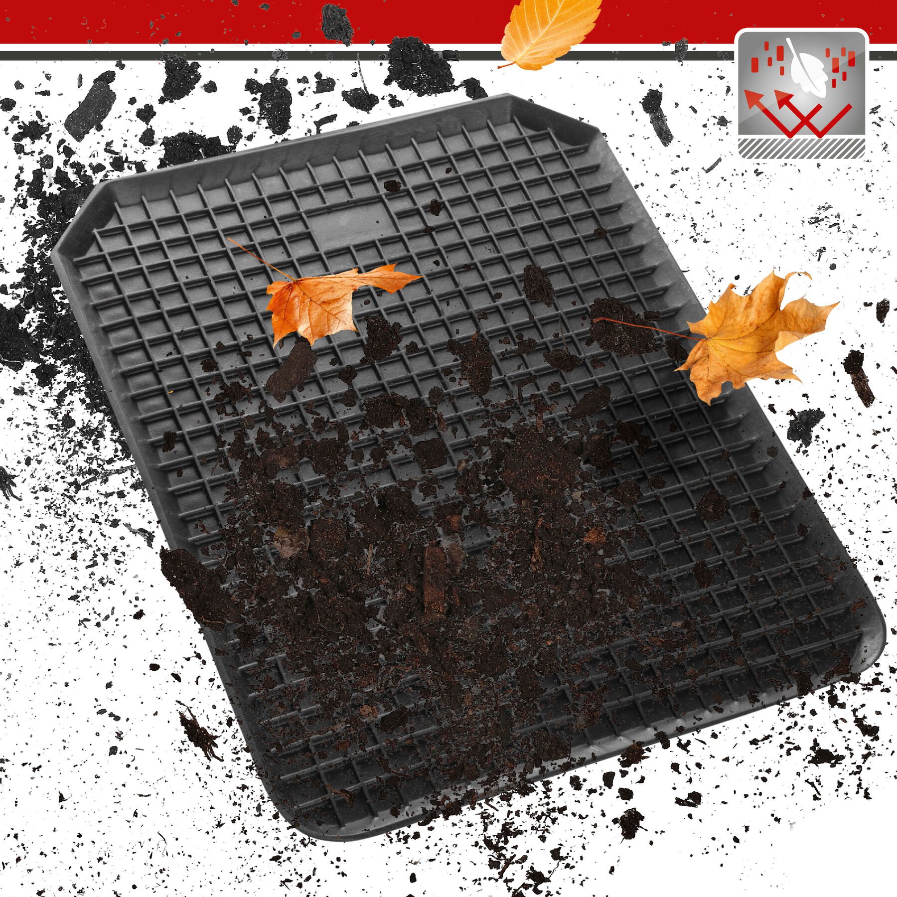 Universele rubbermat, rubbermat voor auto's 53x41 cm 14941