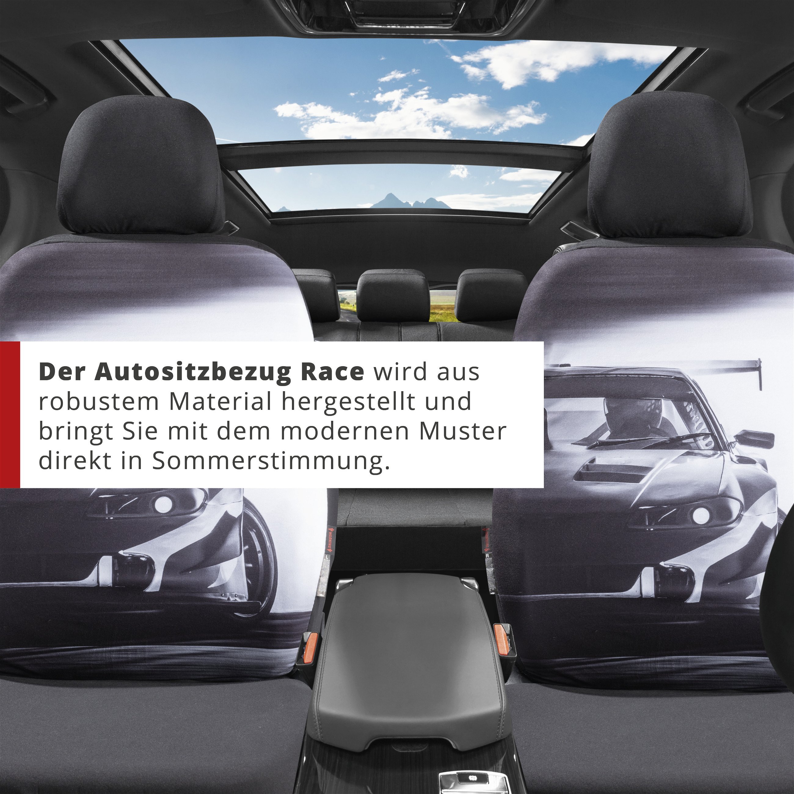 Autositzbezug Race, PKW-Schonbezug Einzelsitz Race-Design