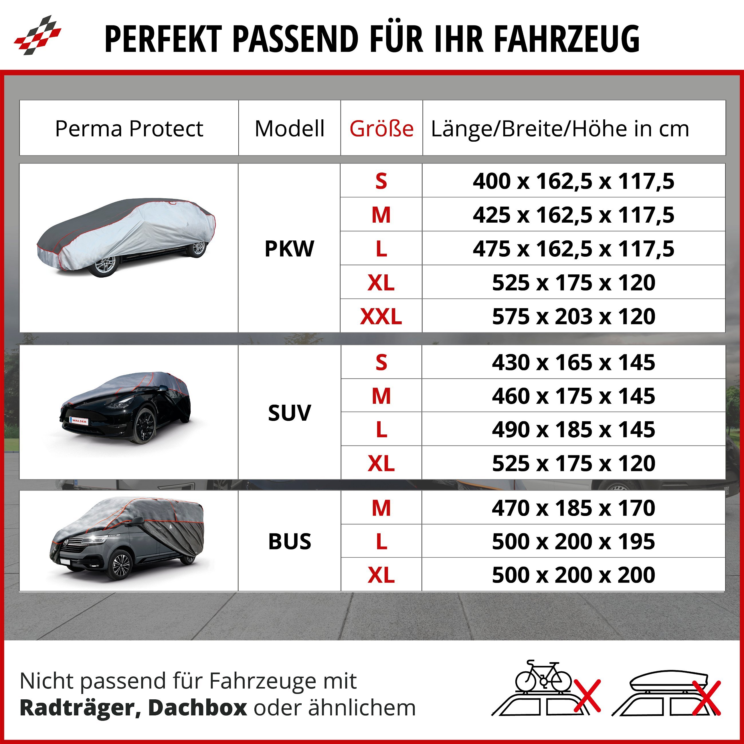 PKW Hagelschutzplane Premium Hybrid, Hagelschutzgarage Größe L