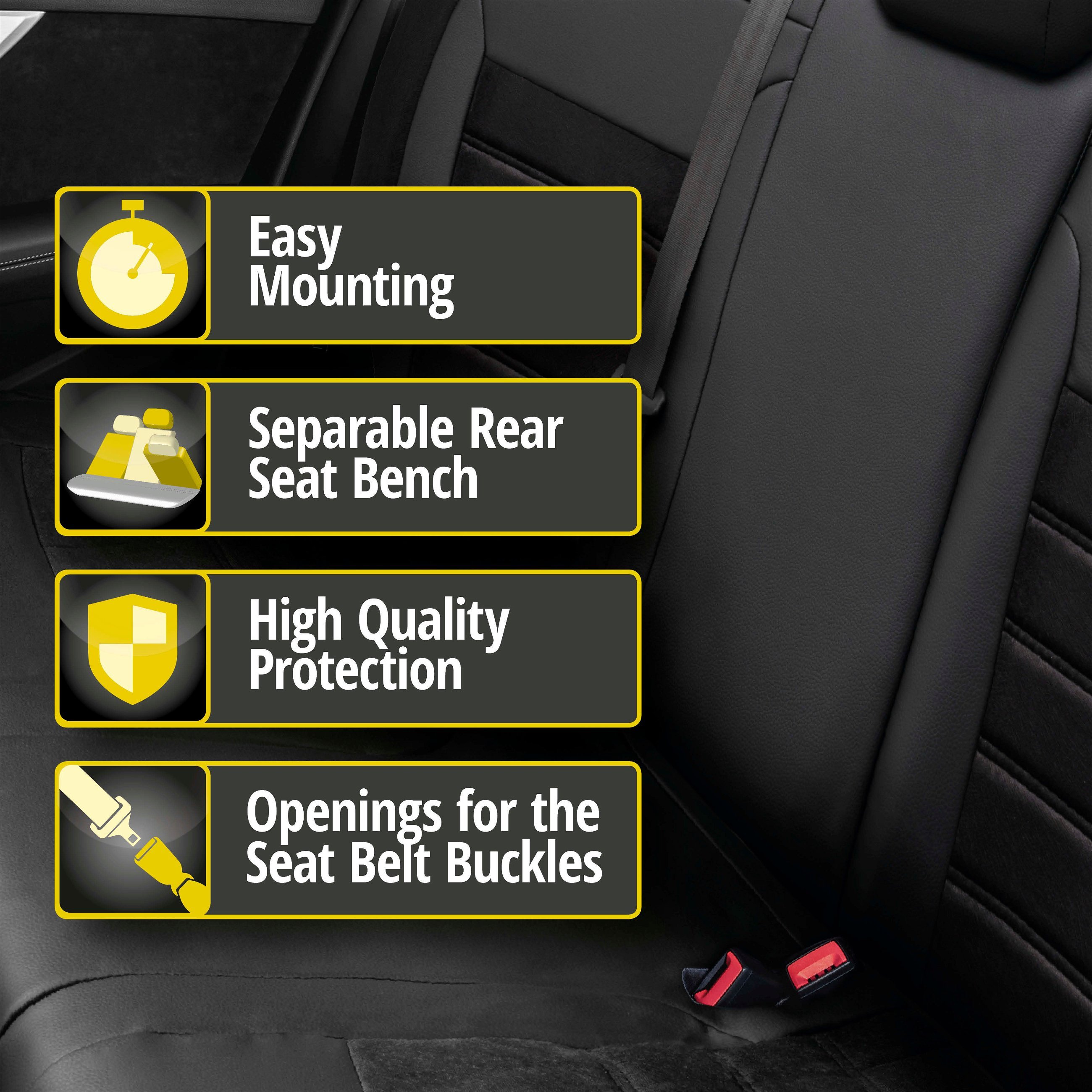 Seat Cover Bari for VW Caddy III Combi 2KB,2KJ,2CB 03/2004-05/2015, 1 rear seat cover for normal seats
