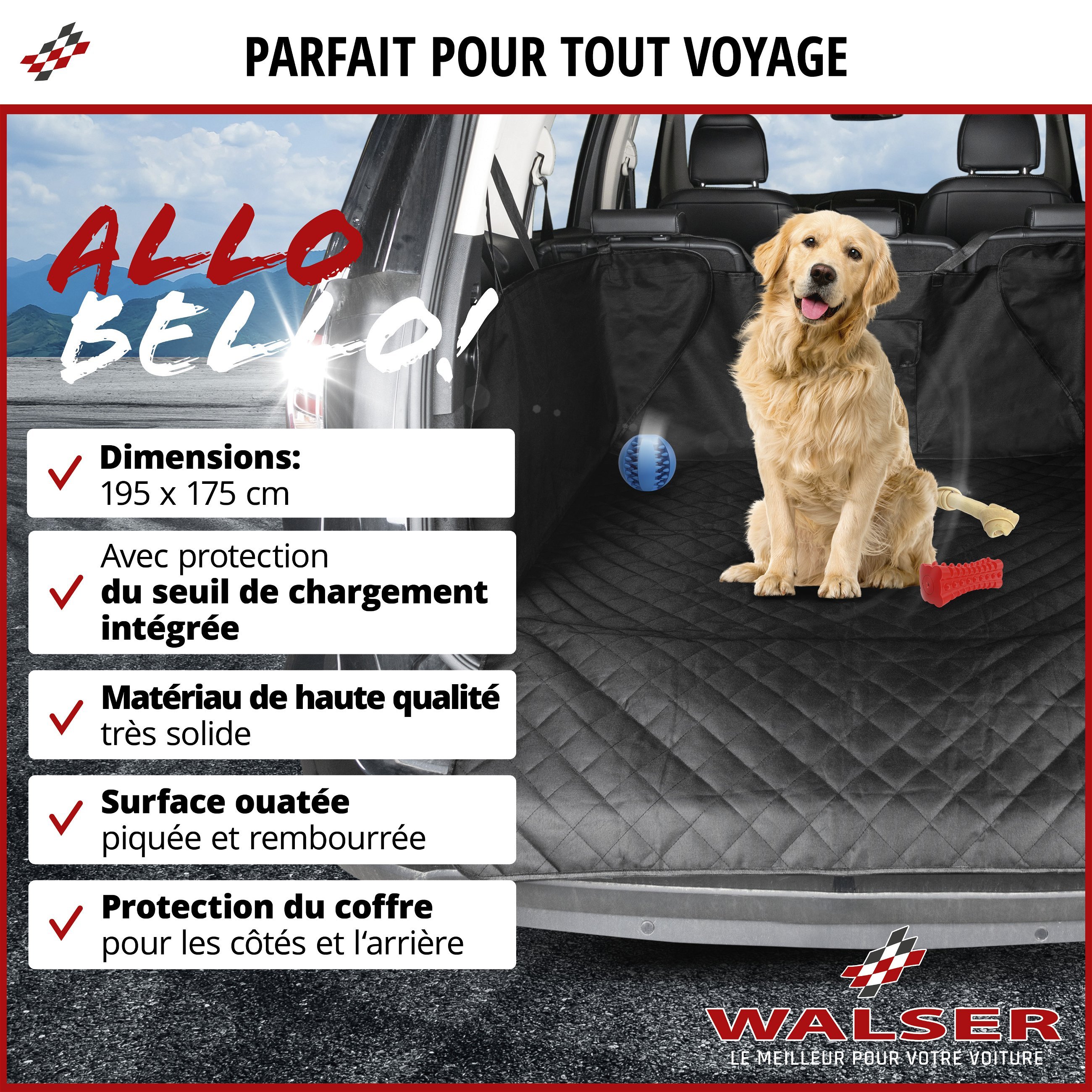 Couverture de coffre pour chien Bello