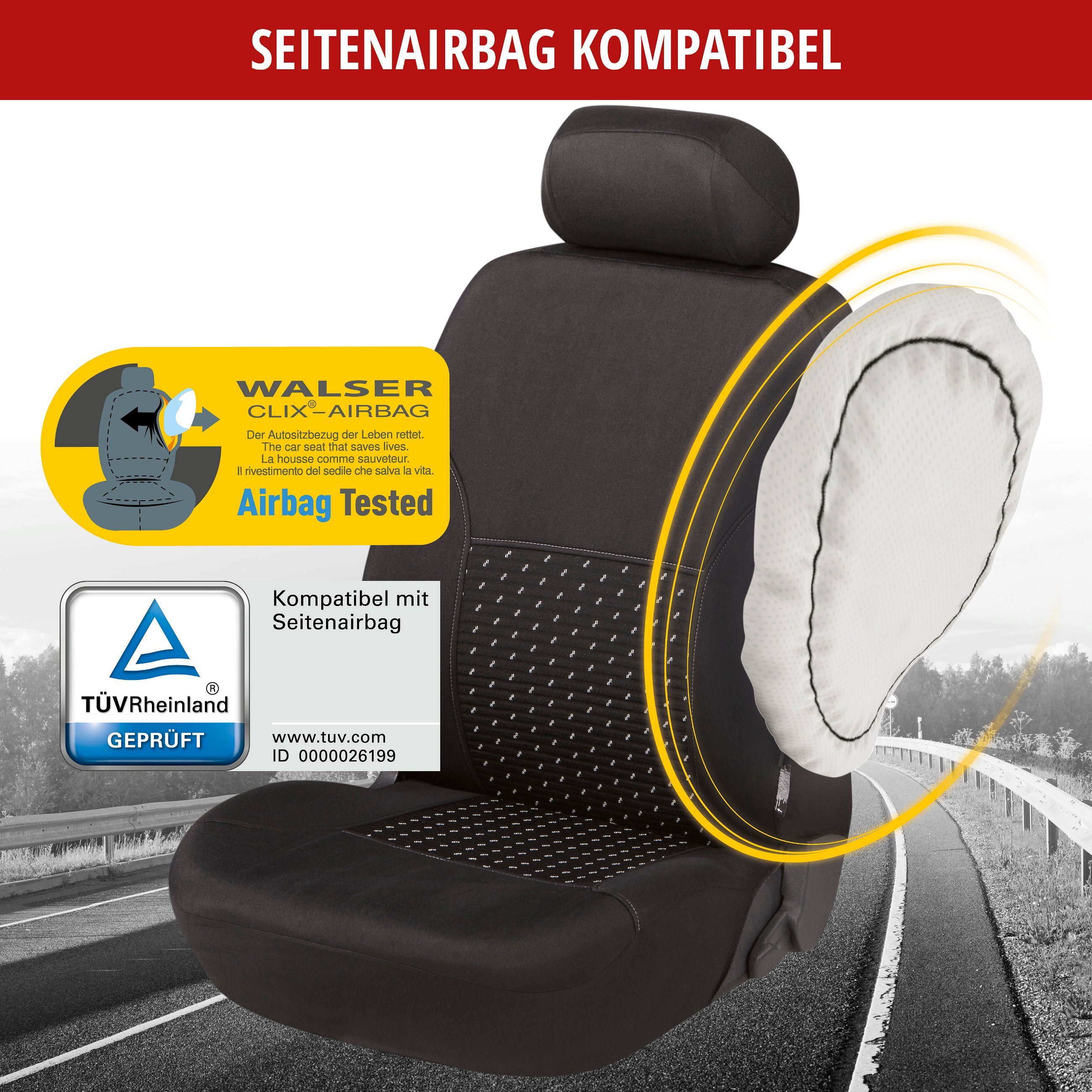 Autositzbezug Premium DotSpot, PKW-Schonbezüge für 2 Vordersitze grau/schwarz