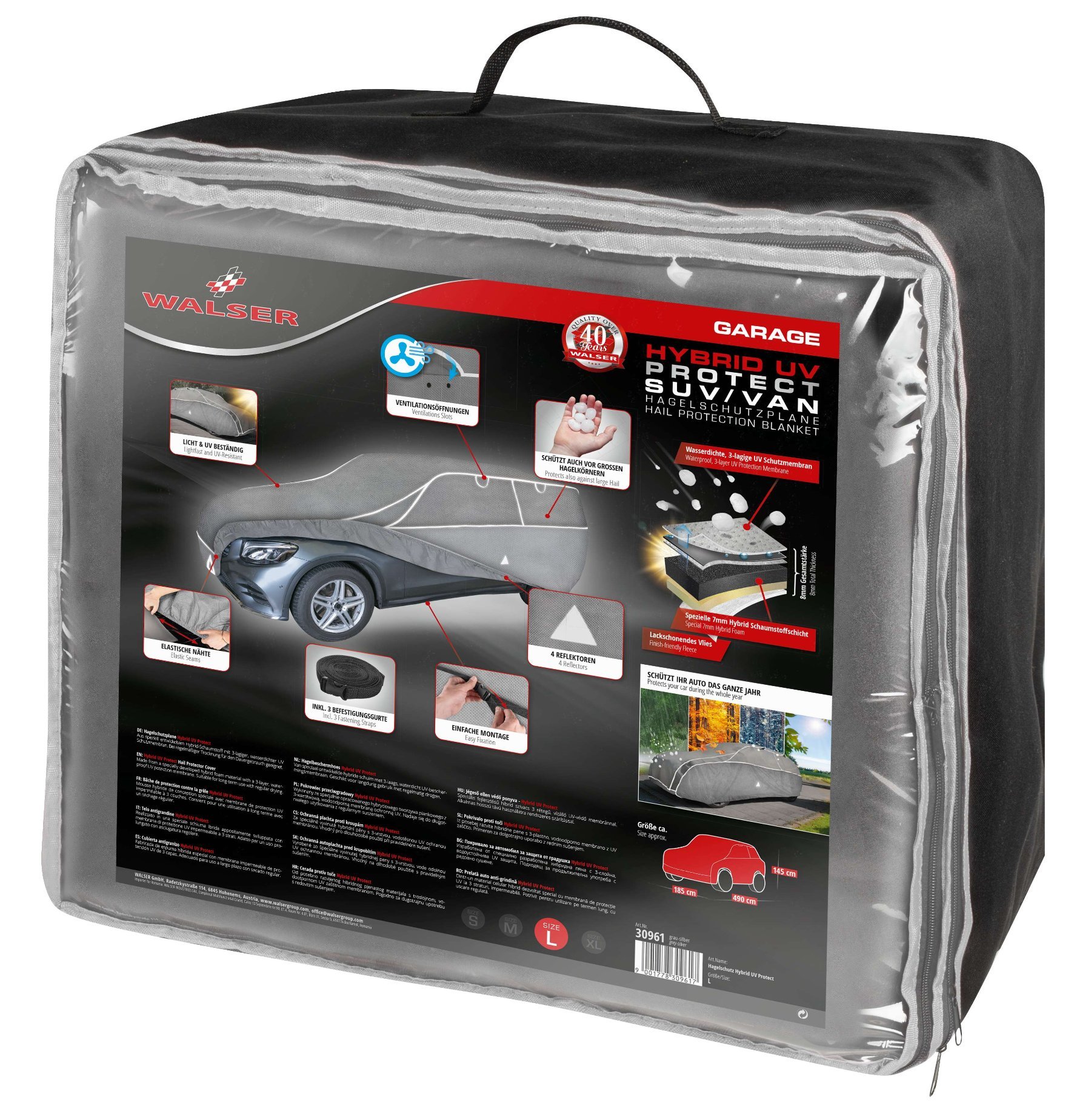 Car hail protection tarpaulin Hybrid UV Protect SUV size L