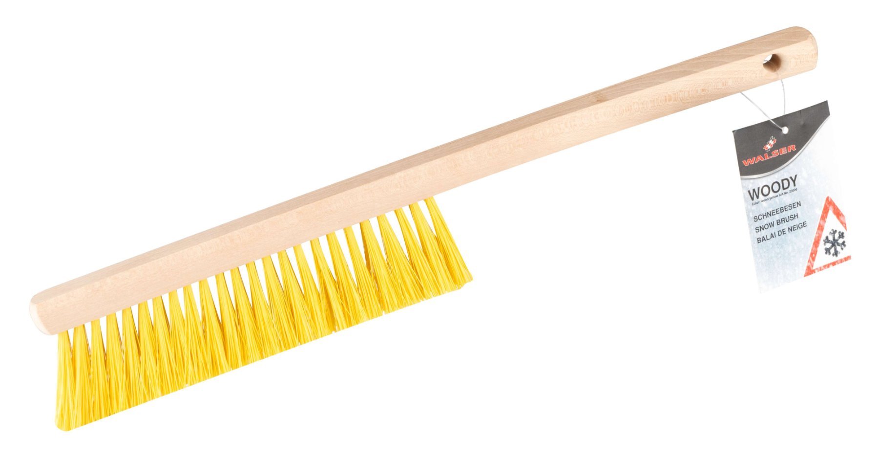 Snow brush Woody with wooden handle yellow