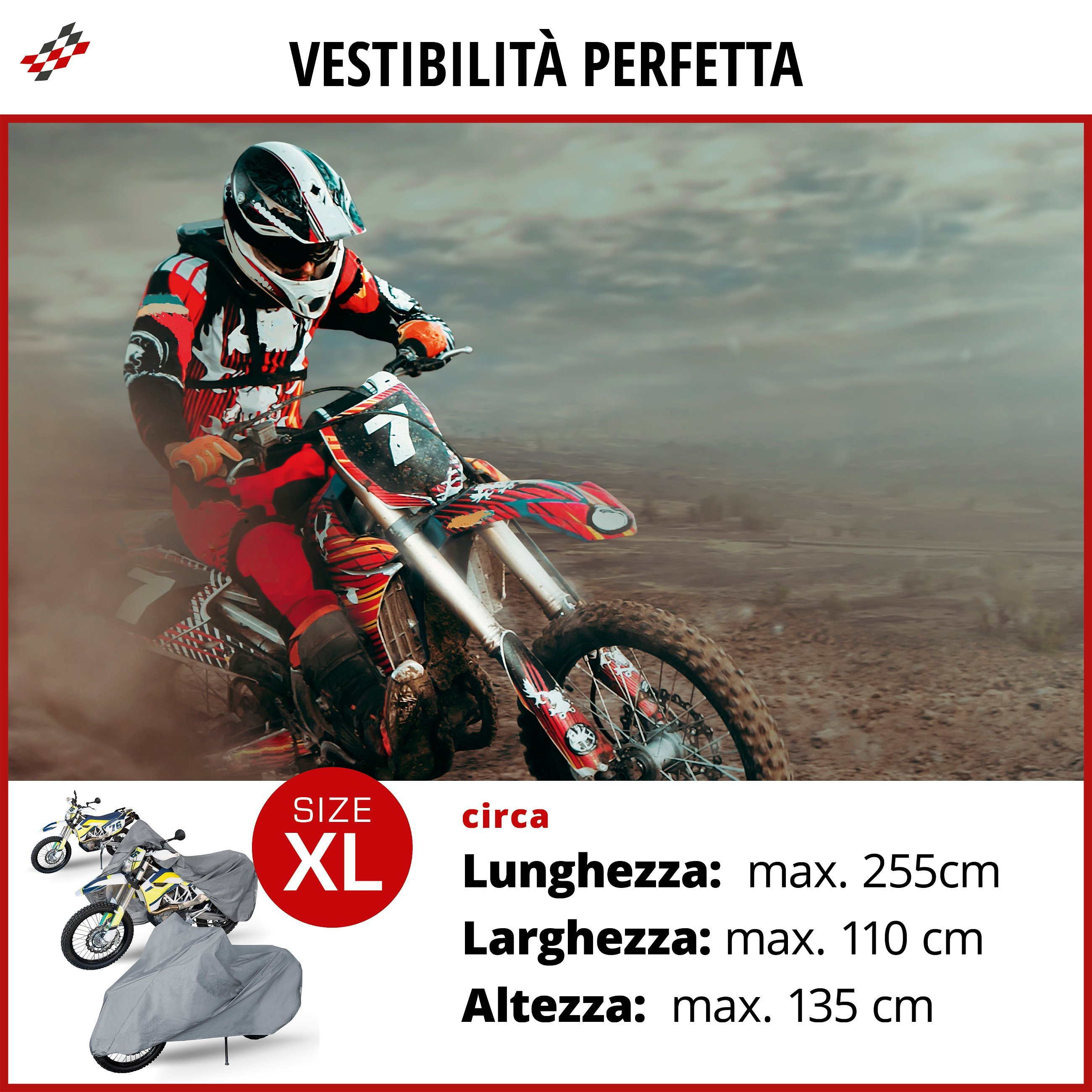 Garage per motociclette Enduro dimensioni XL PVC - 255 x 110 x 135 cm nero