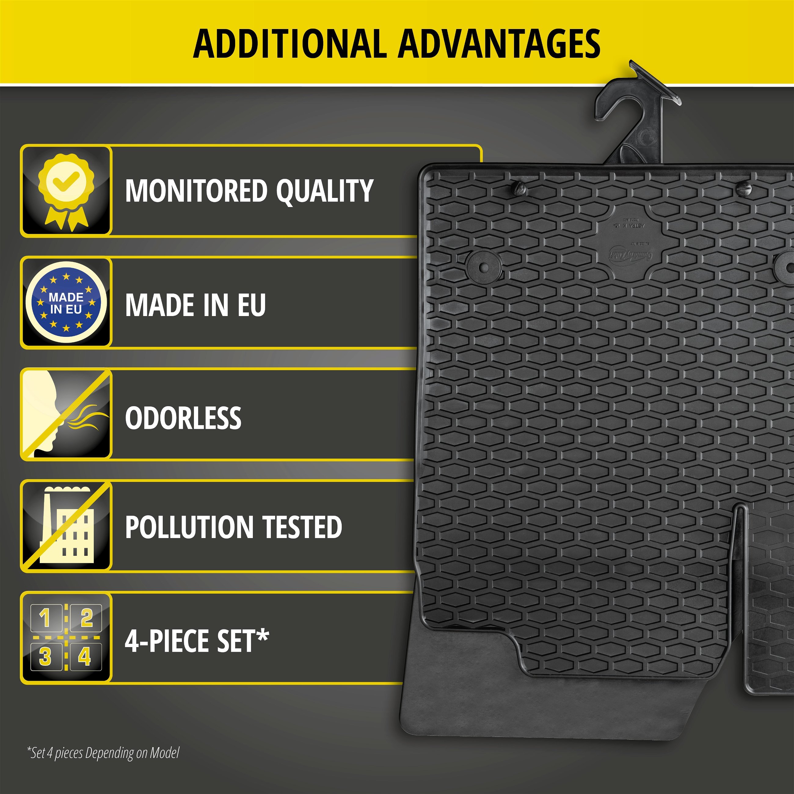 Rubber mats DirtGuard for Citroen Spacetourer/Peugeot Traveller/Toyota Proace Verso 2016 - Today, Fiat Ulysee 2022 - Today, Opel Zafira Bus 2019 - Today