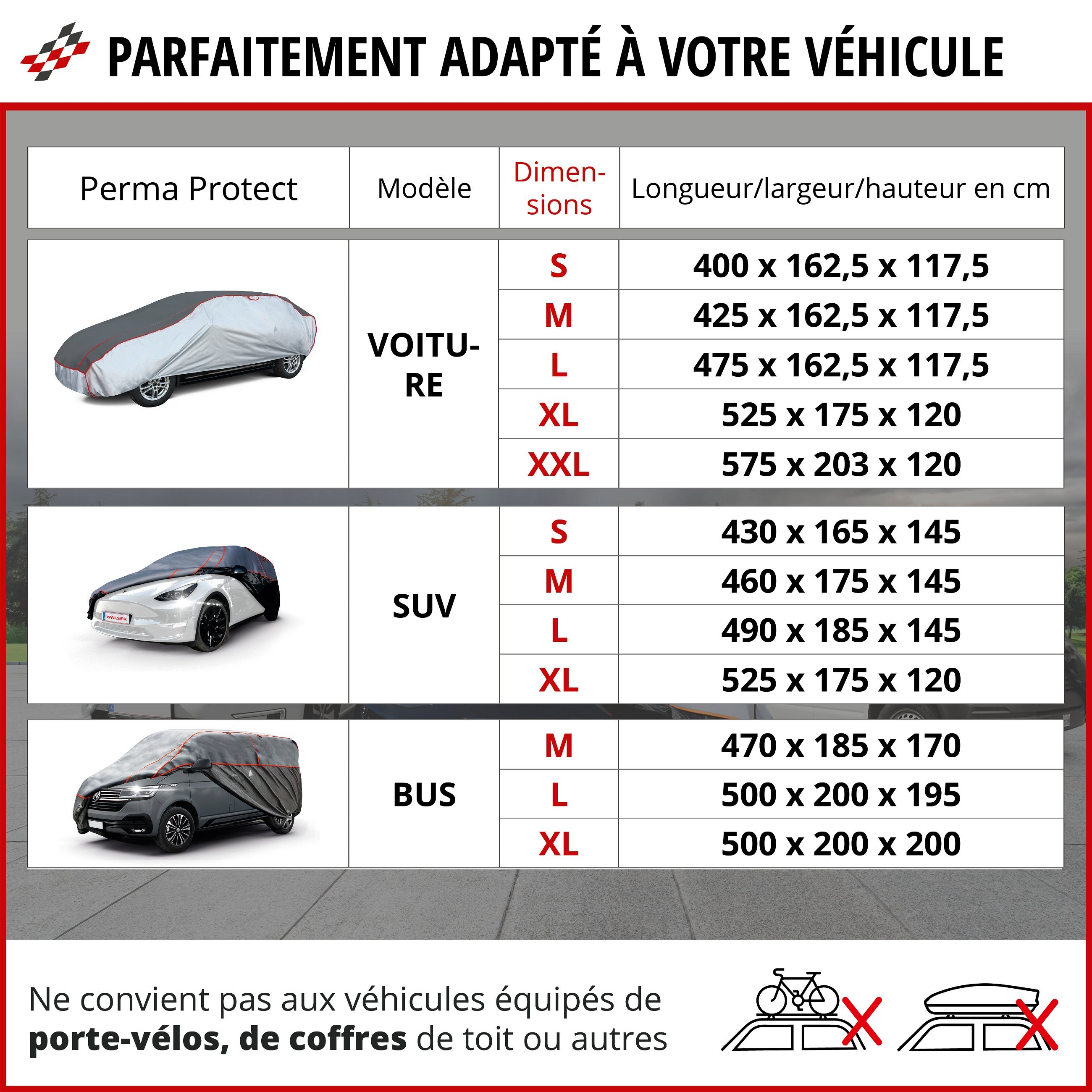 Bâche de Voiture anti-grêle Premium Hybrid taille L