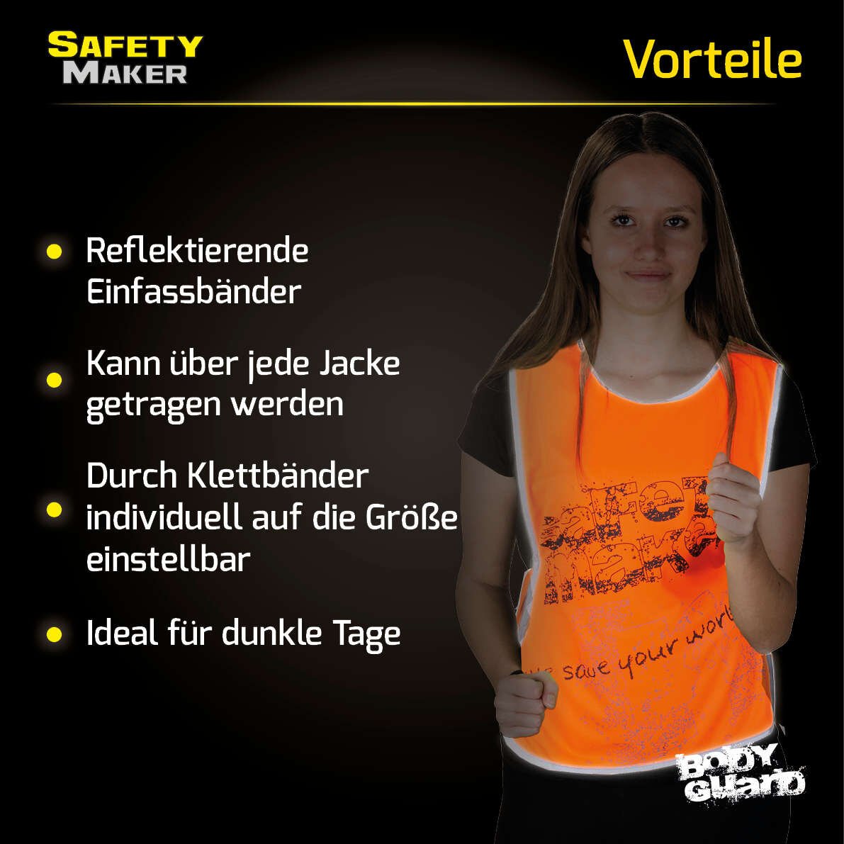 Freizeitweste mit reflektierenden Designelementen S-M orange