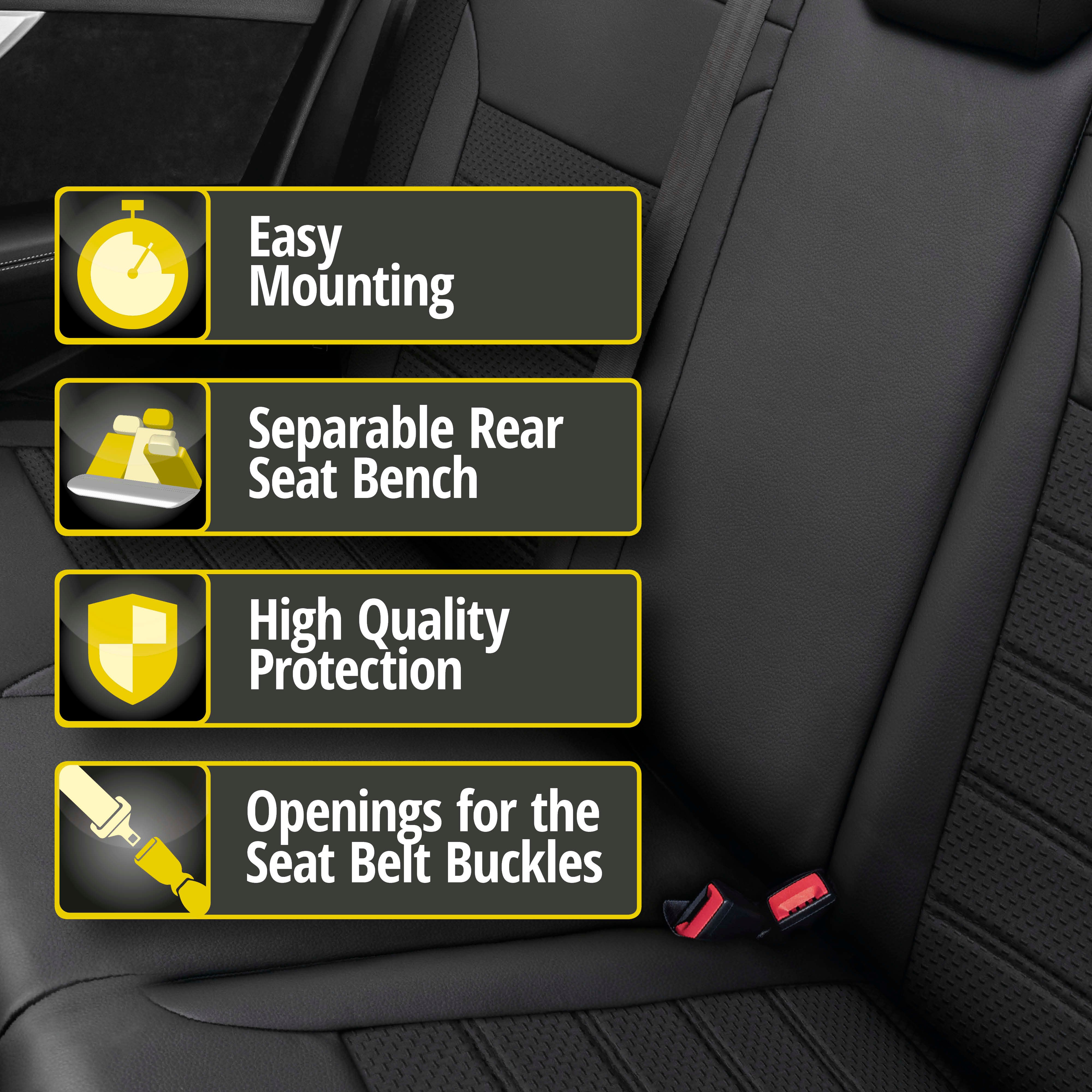 Seat cover Expedit for VW Polo Trendline from 2017-Today, 1 rear seat cover for normal seats