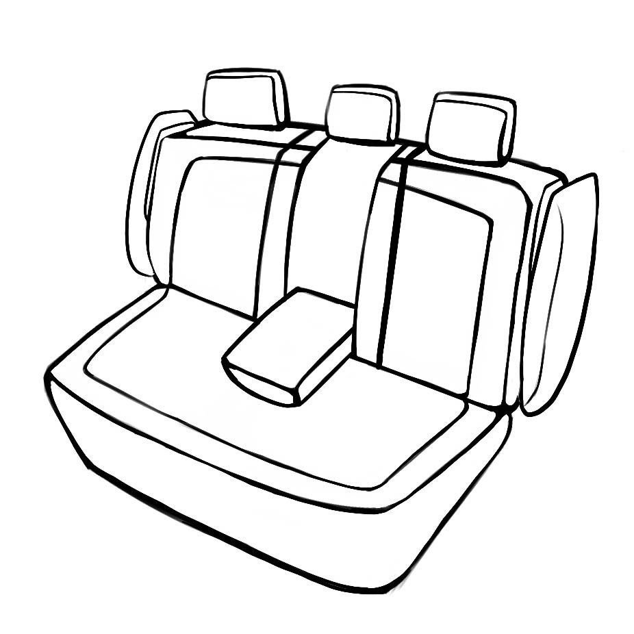 Passform Sitzbezug Bari für Audi A4 Avant (8K5, B8) 11/2007-12/2015, 1 Rücksitzbankbezug für Sportsitze