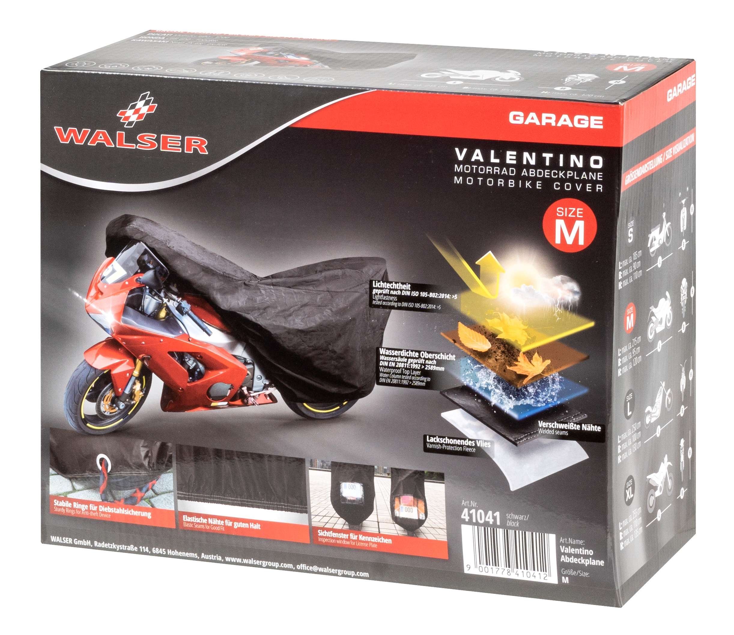Motorcycle garage Sport size M PVC - 215 x 95 x 120 cm black