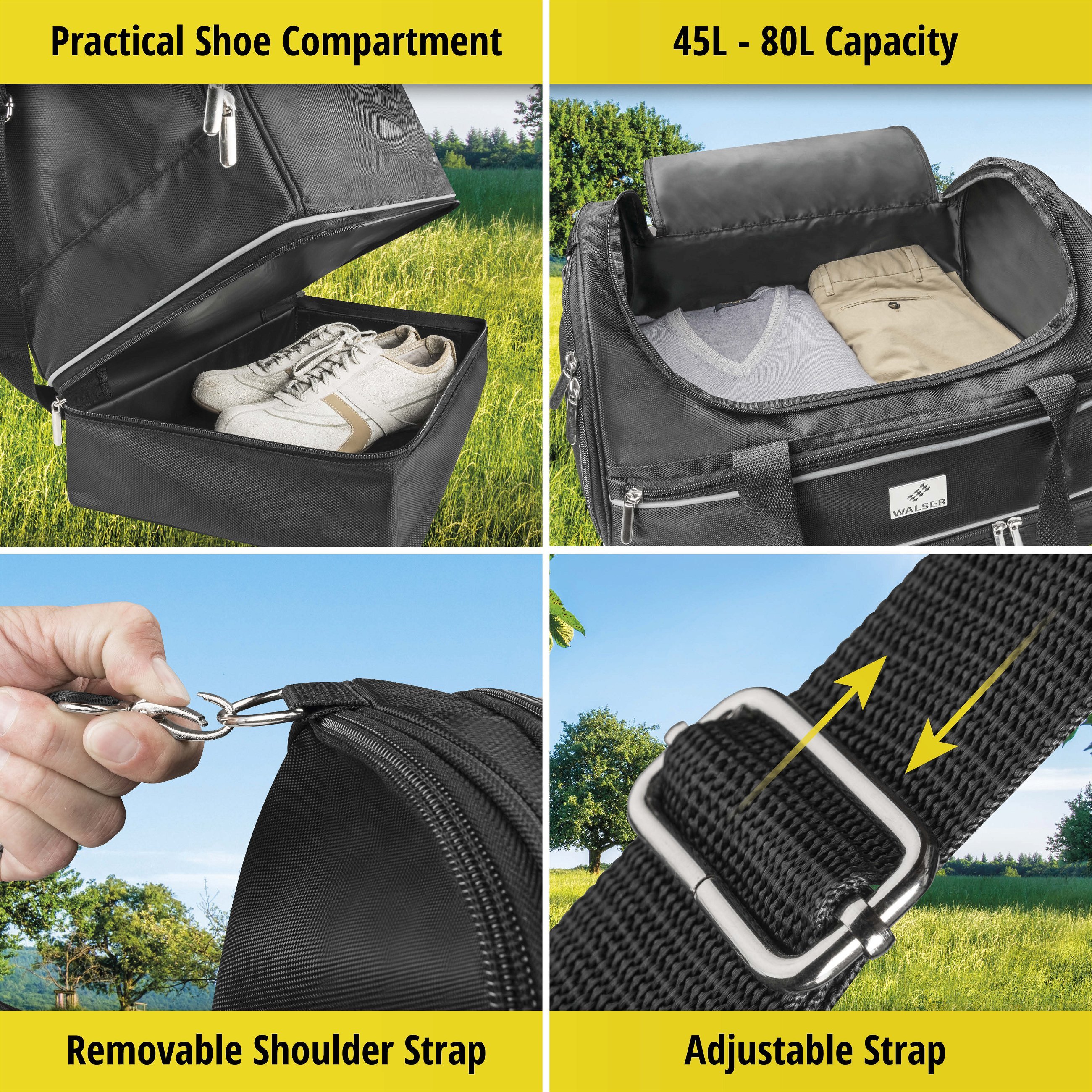 Carbags Travel Bag Set for Audi A4 Avant B9 black