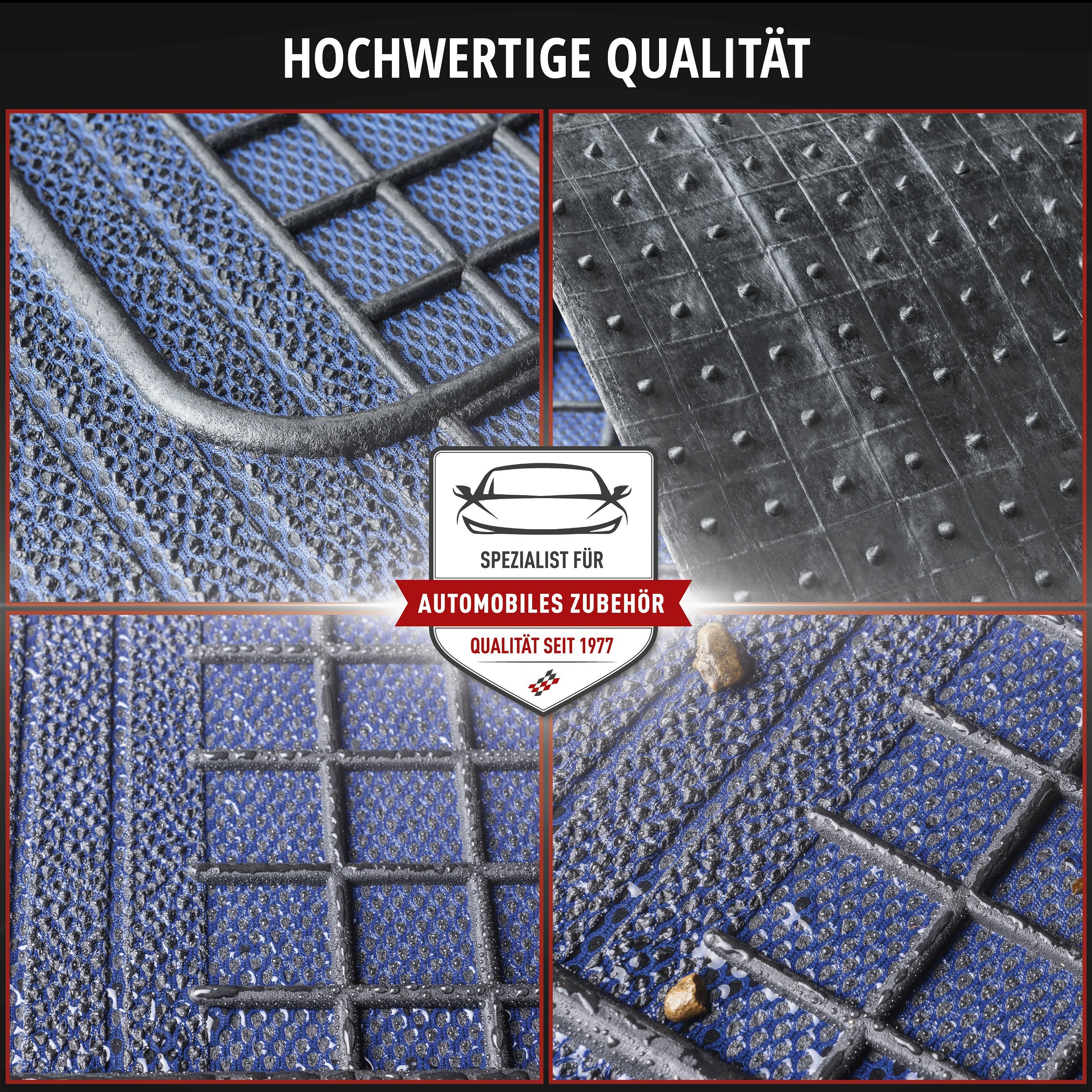 Gummimatten New Style, zuschneidbares Automattenset blau/schwarz