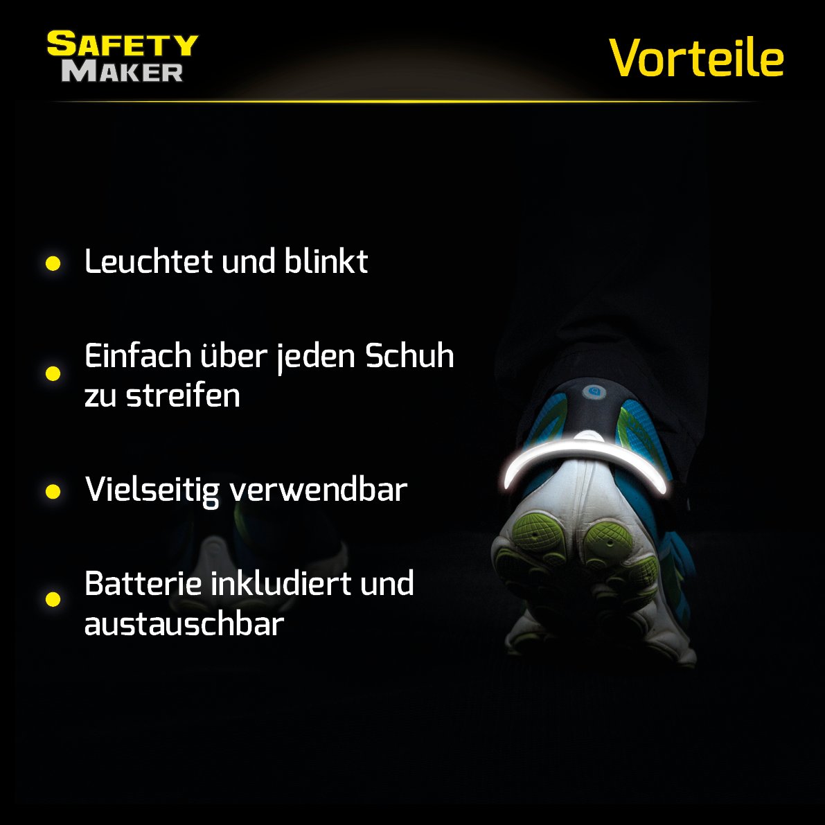 LED Schuh Clip, LED-Blinklicht weiss