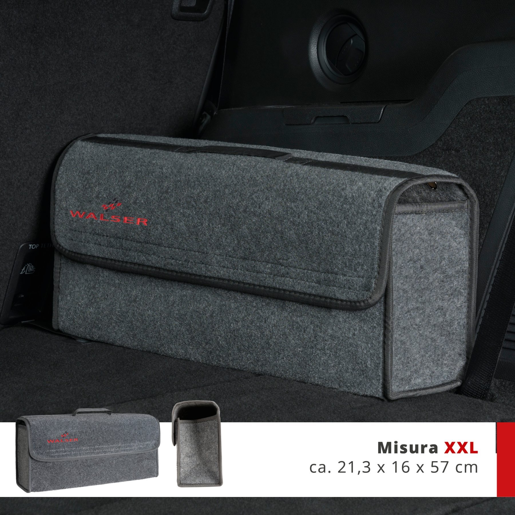 Borsa per il bagagliaio dell'auto Toolbag taglia XXL, borsa di stoccaggio auto grigio 57x16x21cm