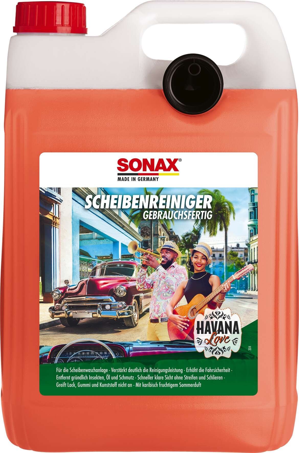 SONAX Nettoyant vitres Havana Bidon PET 5 Liter Havana Love Prêt à l'emploi