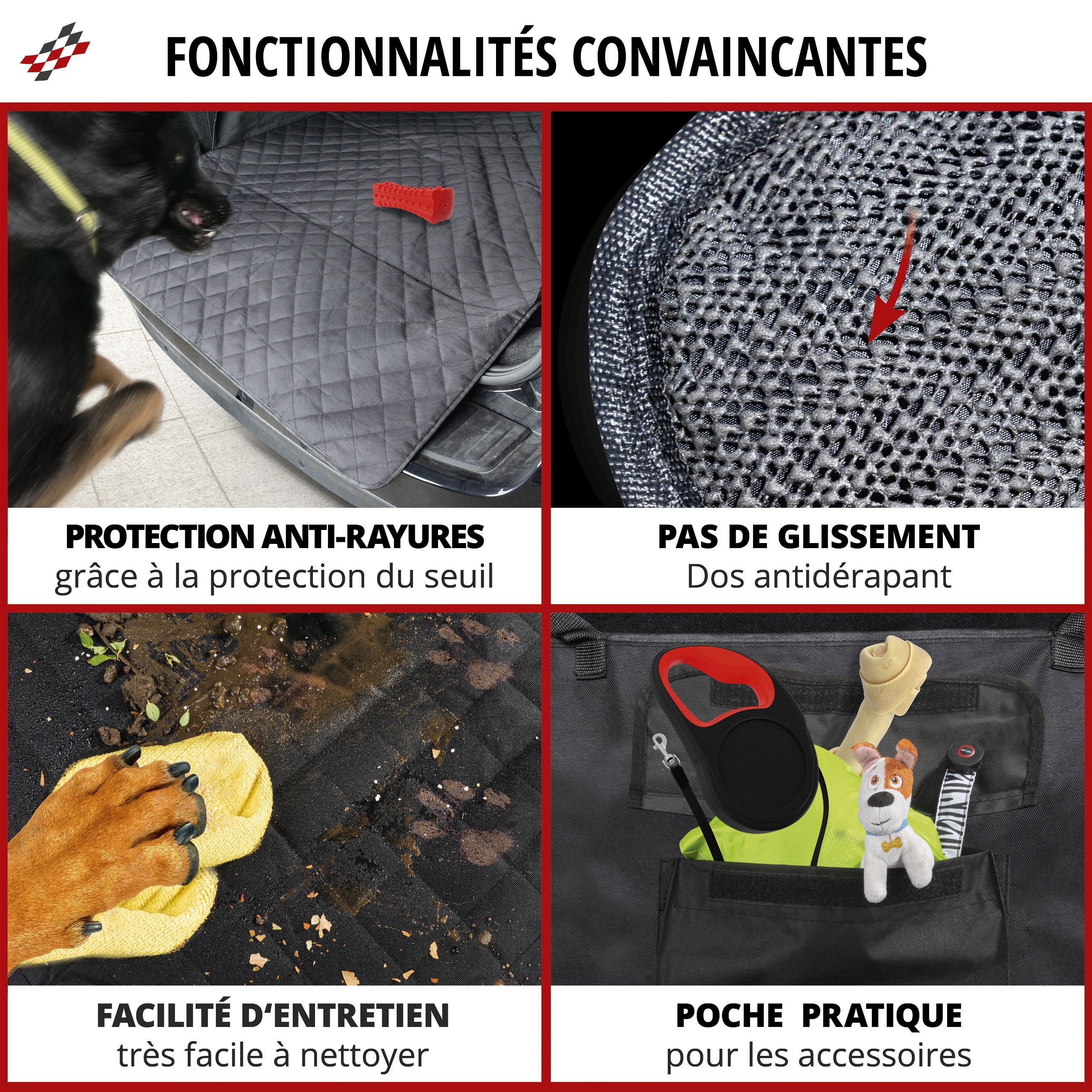 Protection Coffre Voiture pour Chien Universelle avec Protection latérale –  Tapis de Protection Robuste pour Chien, Couverture de Co - Cdiscount